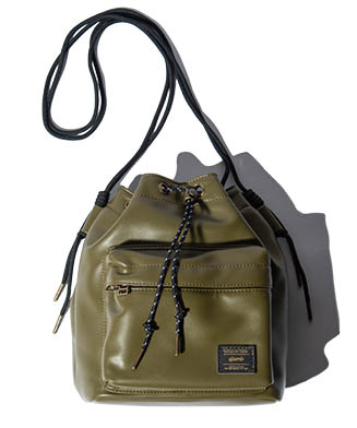 GB0323/AC03 : Leather Drawstring Bag