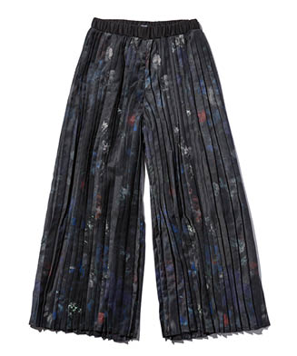 GB0323/P09 : Evening Flower Pleats Pants