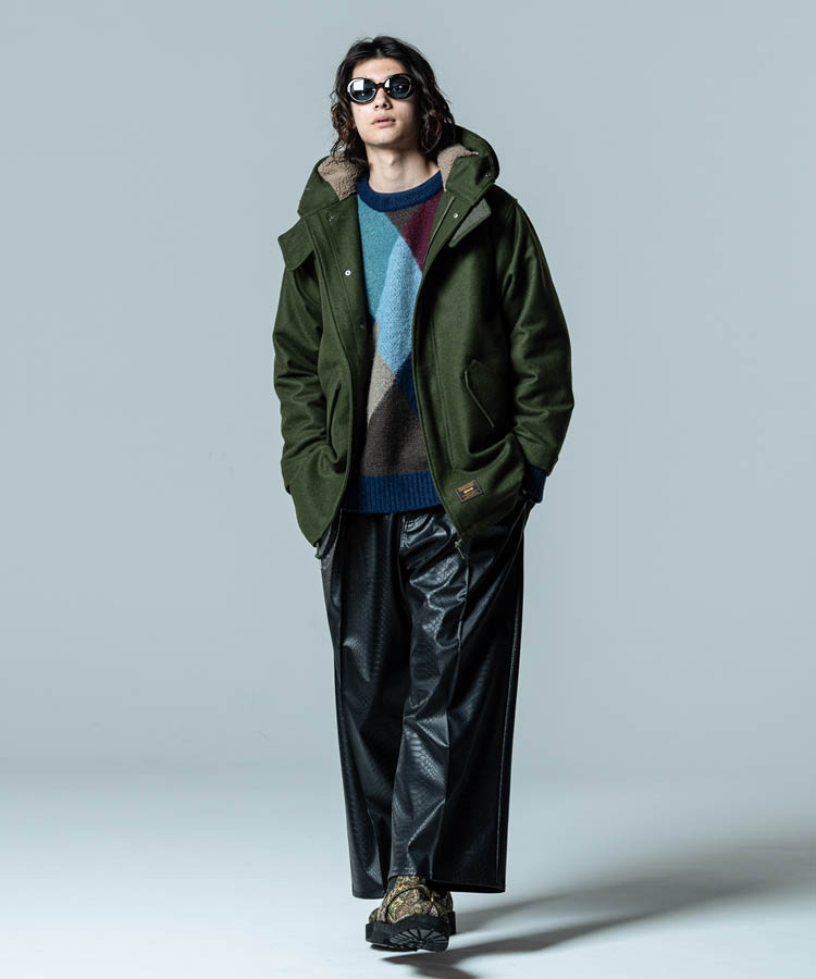 GB0323/JKT08 : Hi Neck Mods Coat / ハイネックモッズコート