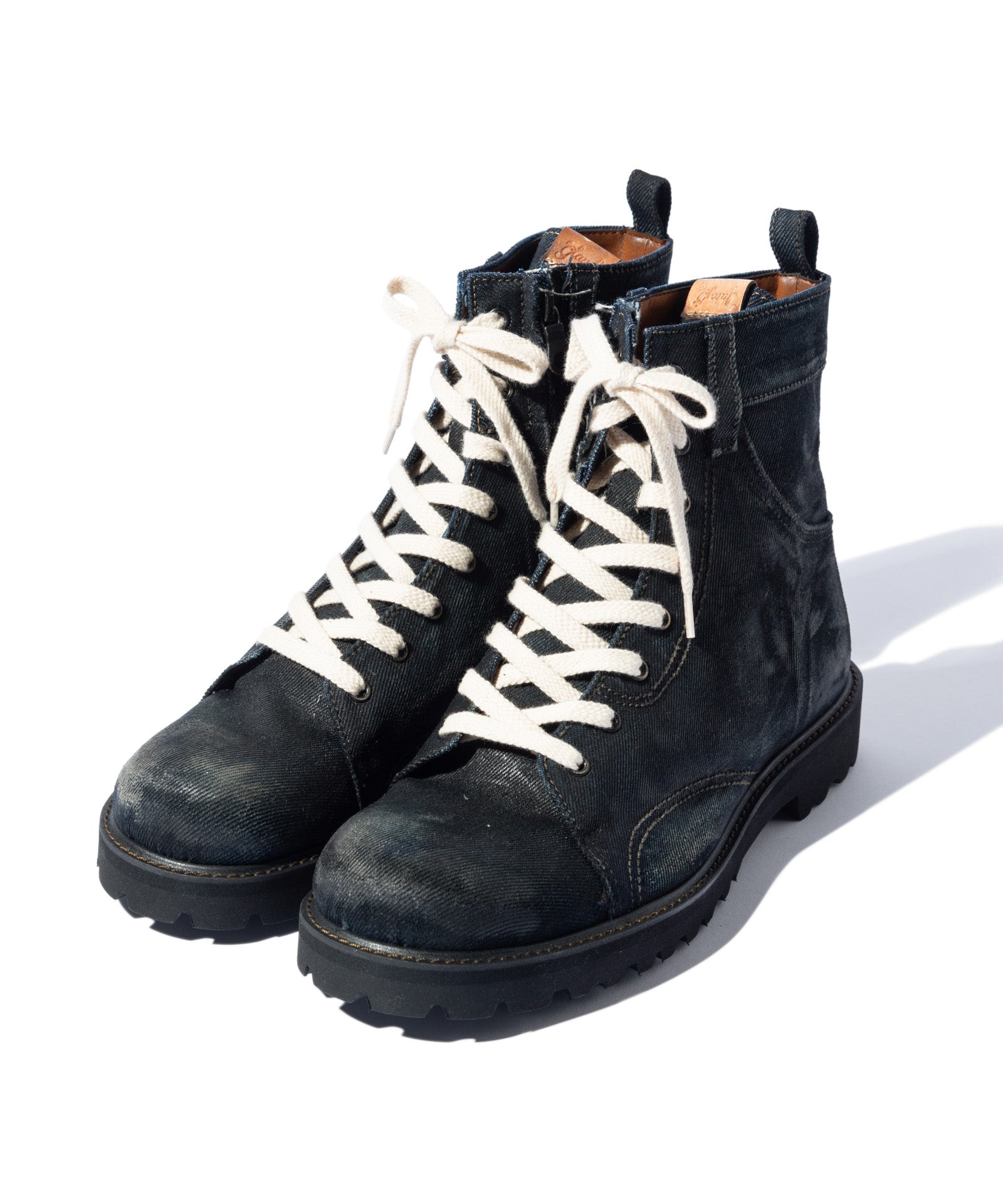 GB0125/AC03 : Oiled Denim Boots / オイルドデニムブーツ – glamb