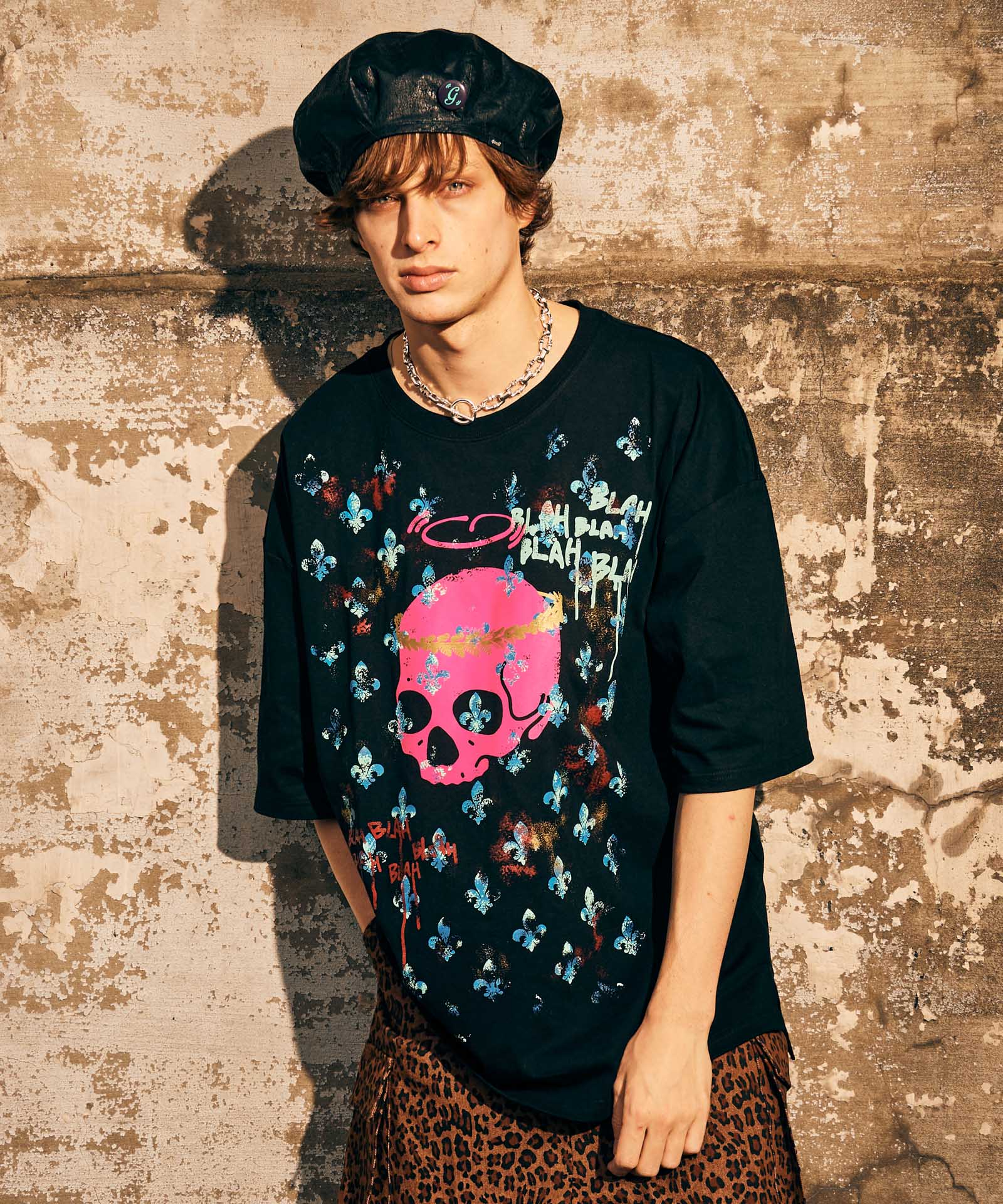 GB0125/CS07 : Lily Skull T-Shirt / リリースカルTシャツ | glamb