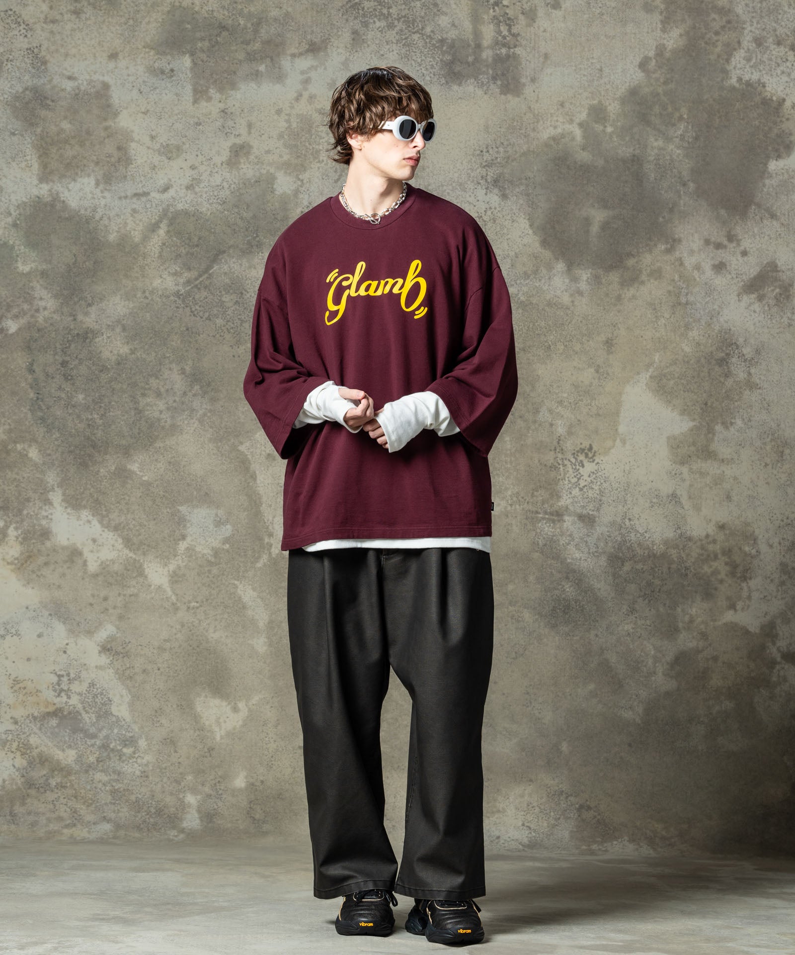 glamb グラム　ブロックレイヤードスウェット　サイズ1 GB0125/CS18 : Spin Logo Sweat / スピンロゴスウェット | glamb
