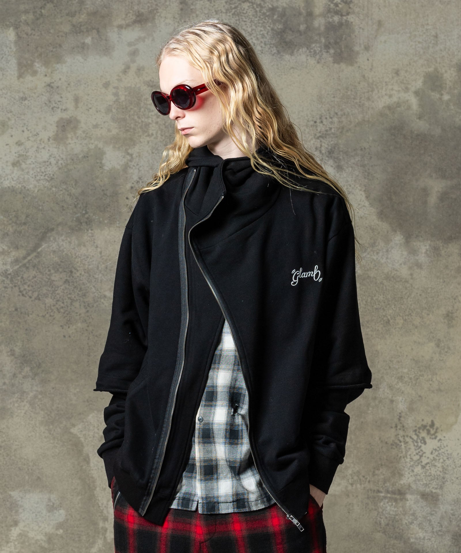 Archive 変形 パーカー lgb if asymmetry kmrii GB0125/CS21: Asymmetry Layered Hoodie | glamb Online Store