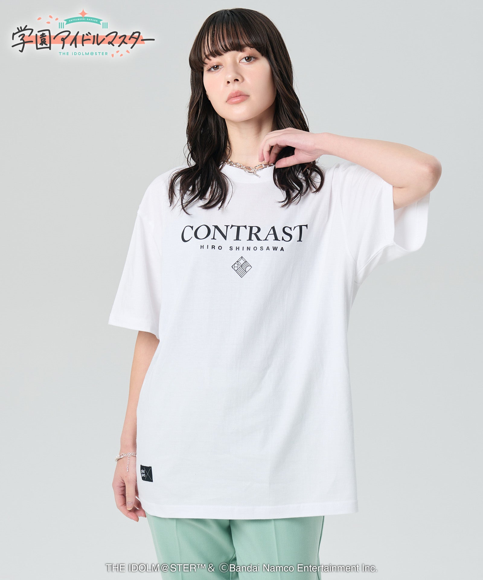 GOSEN 幾何学模様 Tシャツ 黒/白/ピンク　上下セット GOSEN 幾何学模様 Tシャツ 黒/白/ピンク 上下セット