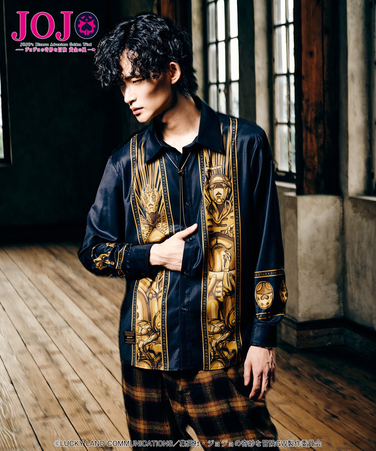 glamb JOJO コラボ カーディガン　ゴールドエクスペリエンス　黒ブラック glamb JOJO コラボ カーディガン ゴールドエクスペリエンス 黒