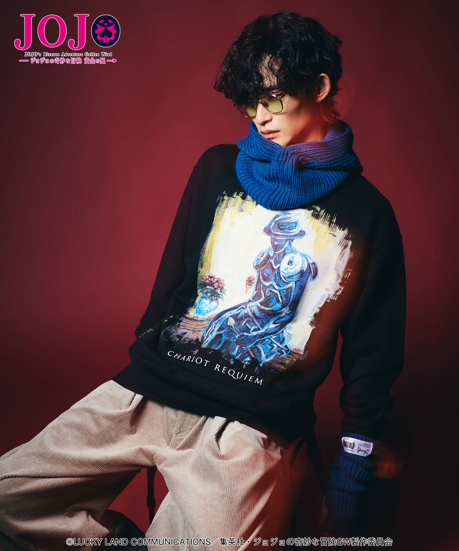 JOJO ジョジョ　glamb グラム　スウェット C・R 　グレーＬ 予約商品】ジョジョの奇妙な冒険xglamb(グラム) Kars Sweat / カーズ