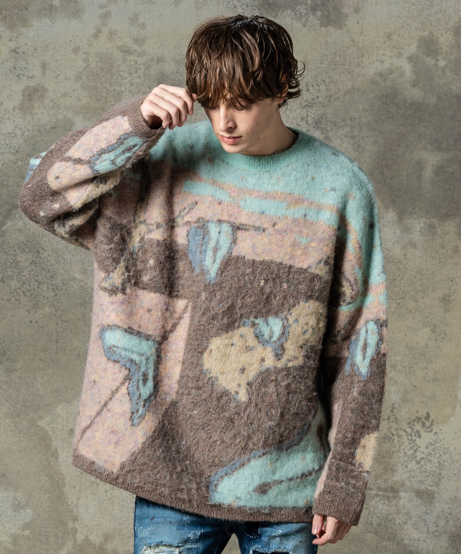 GB0125/KNT01 : Twist Clocks Pullover Knit / ツイストクロックプル