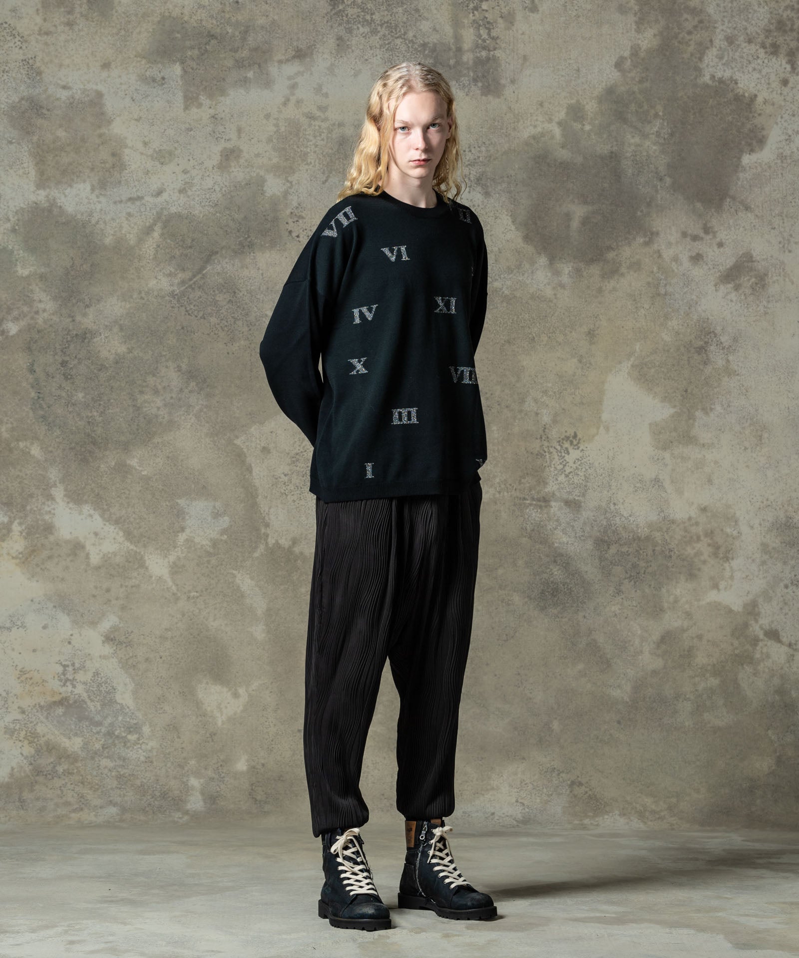 きむらコゲ@プロフ必読　NKNIT オーバーサイズニット GB0125/KNT03 : Numbers Pullover Knit / ナンバーズプルオーバー