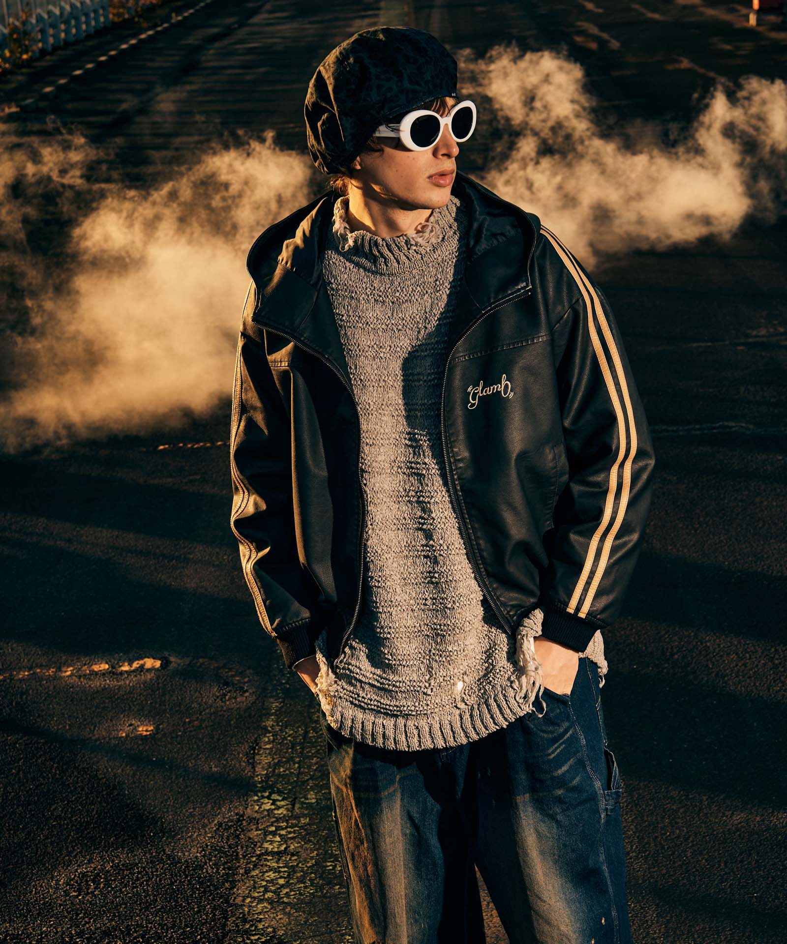 GB0125/KNT06 : Crush Mock Neck Knit / クラッシュモックネックニット