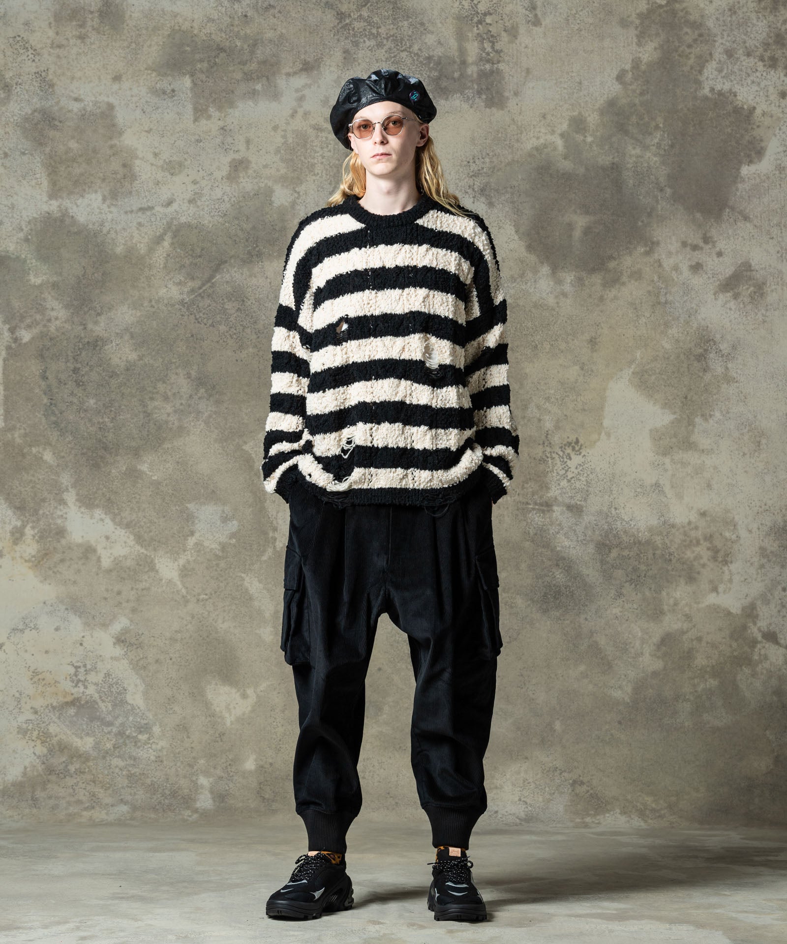 GB0125/KNT09 : Fluff Border Knit / フラフボーダーニット | glamb