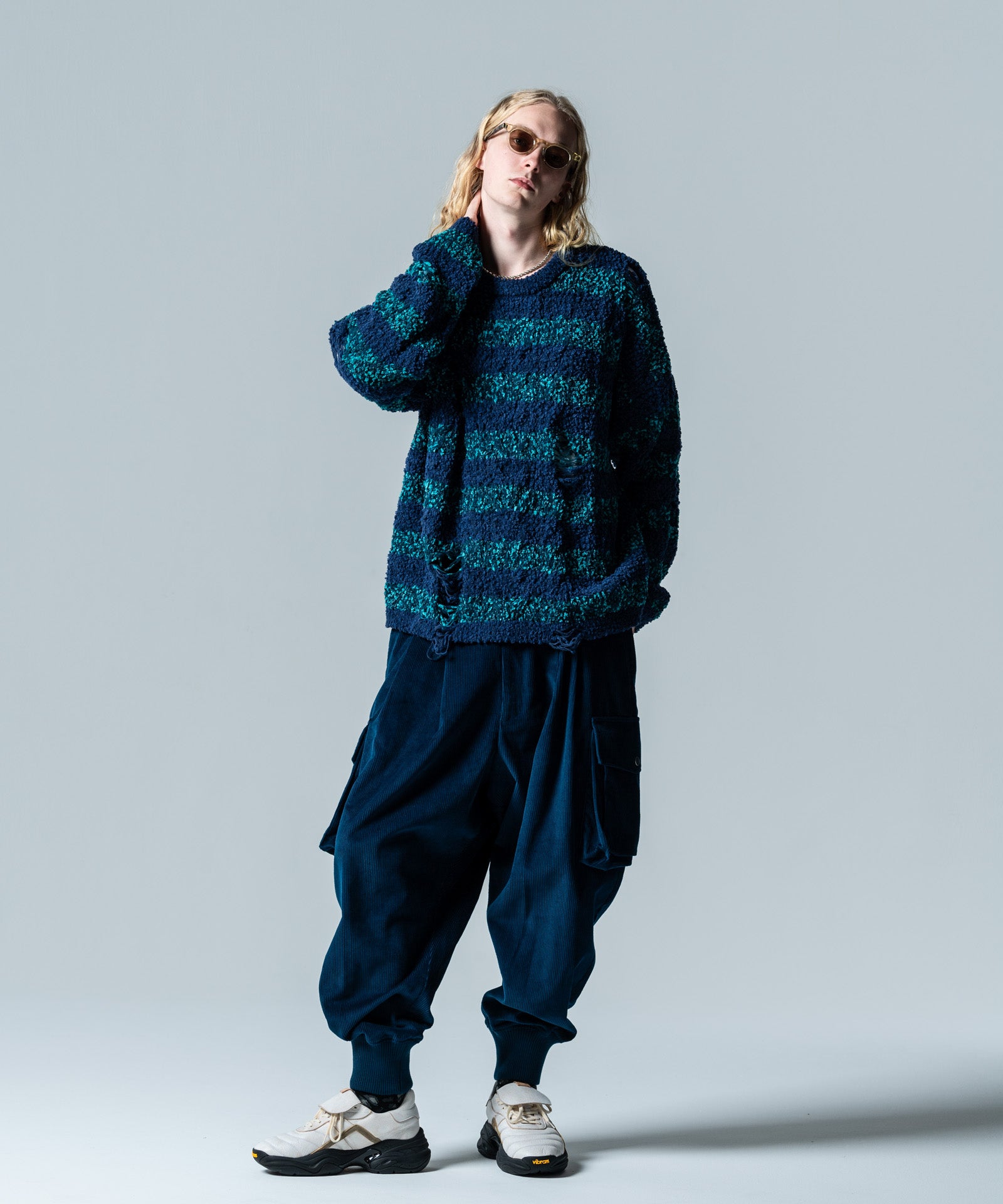 GB0125/KNT09 : Fluff Border Knit / フラフボーダーニット | glamb