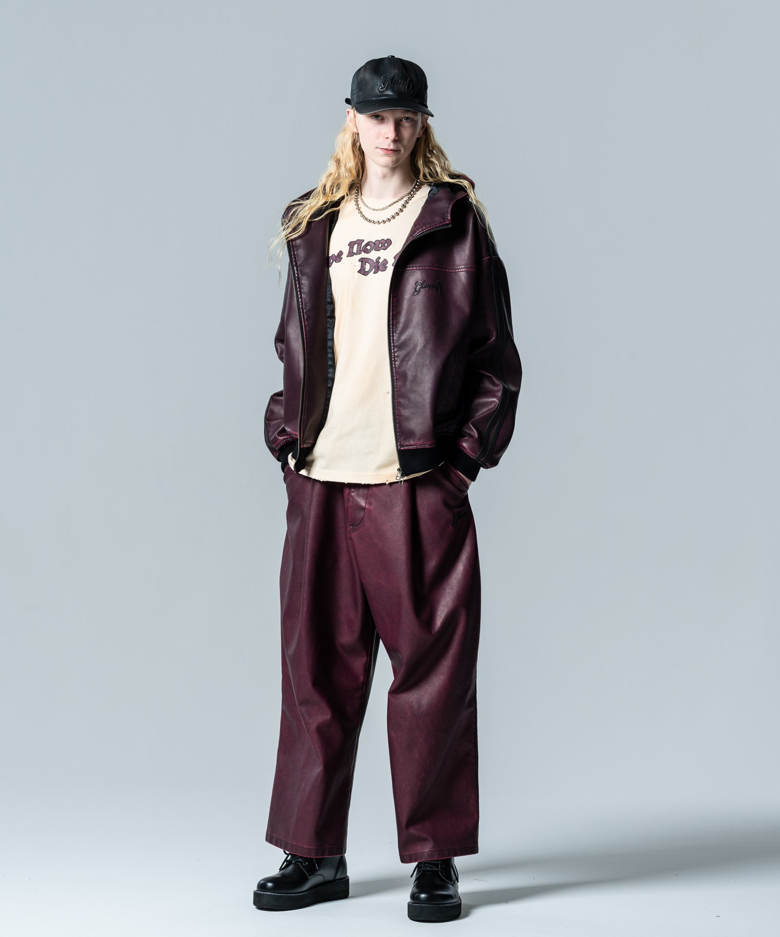 GB0125/P07 : Synth Leather Track Pants / シンセレザートラック