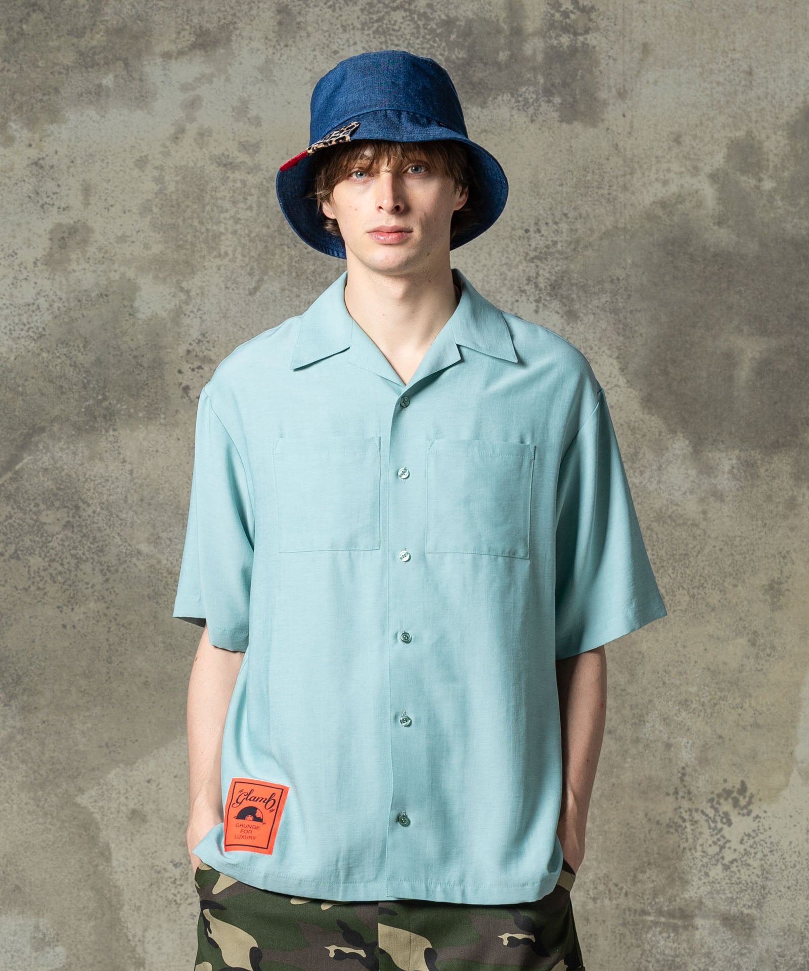 GB0125/SH08 : Orange Tag Rayon Shirt / オレンジタグレーヨンシャツ