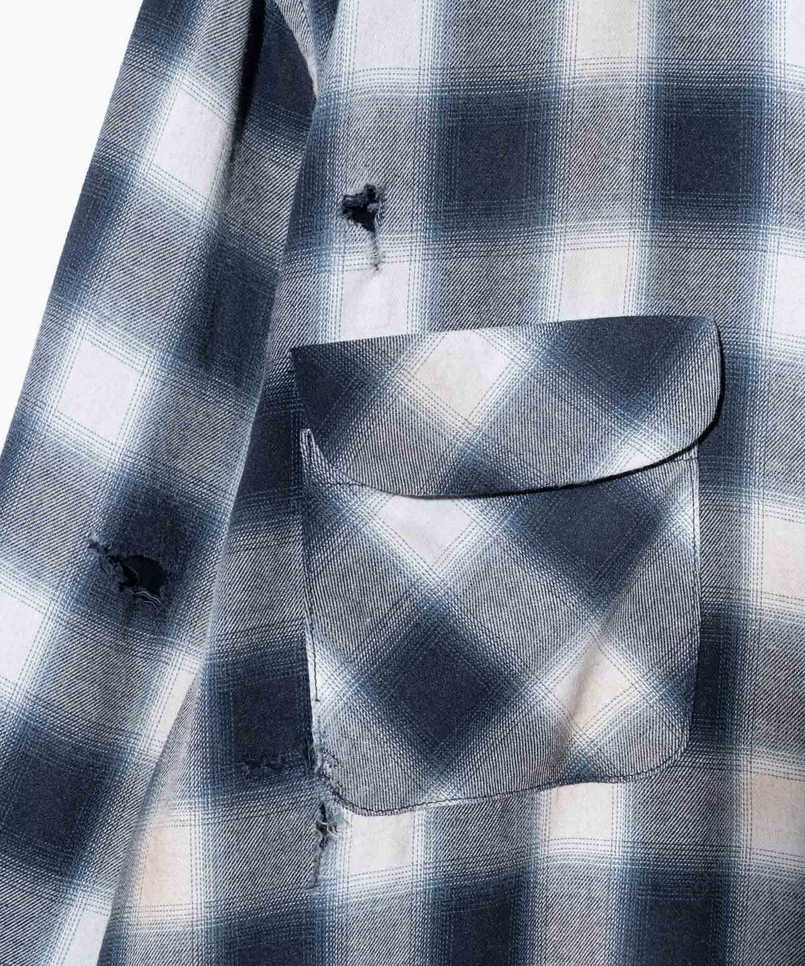 GB0125/SH09 : Damage Check Shirt / ダメージチェックシャツ – glamb