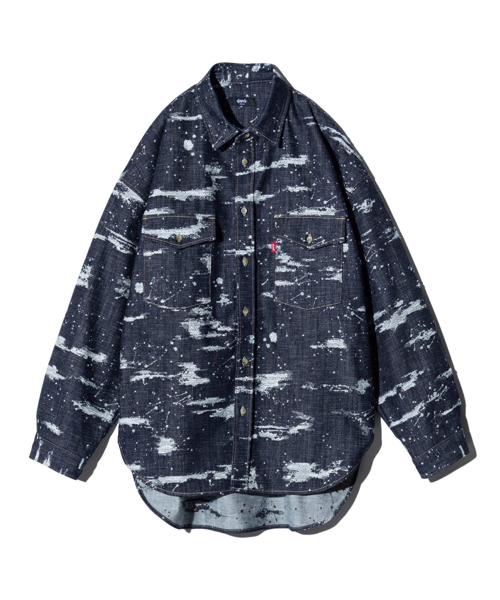 GB0125/SH11 : Splash Jacquard Denim Shirt / スプラッシュ