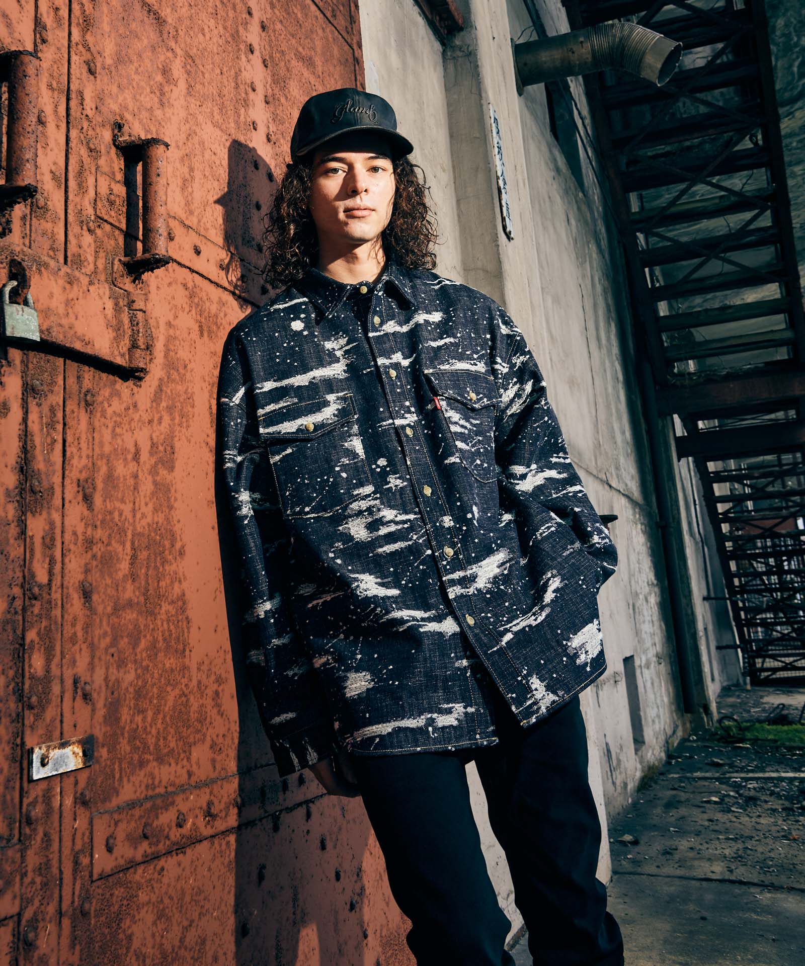 GB0125/SH11 : Splash Jacquard Denim Shirt / スプラッシュジャガード