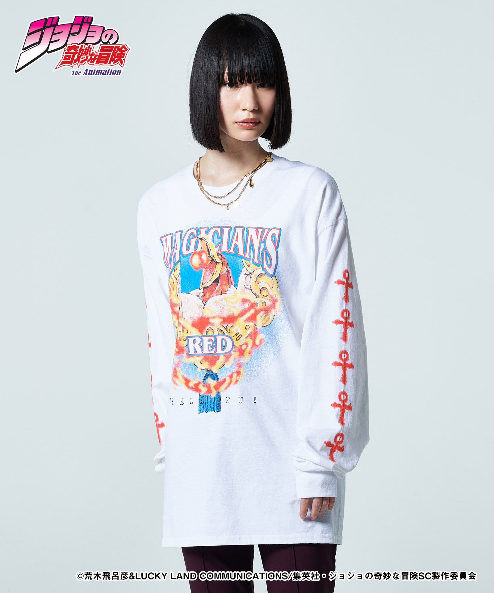 GB0224/JJ08 : Magician's Red Long Sleeves T-shirt / マジシャンズ