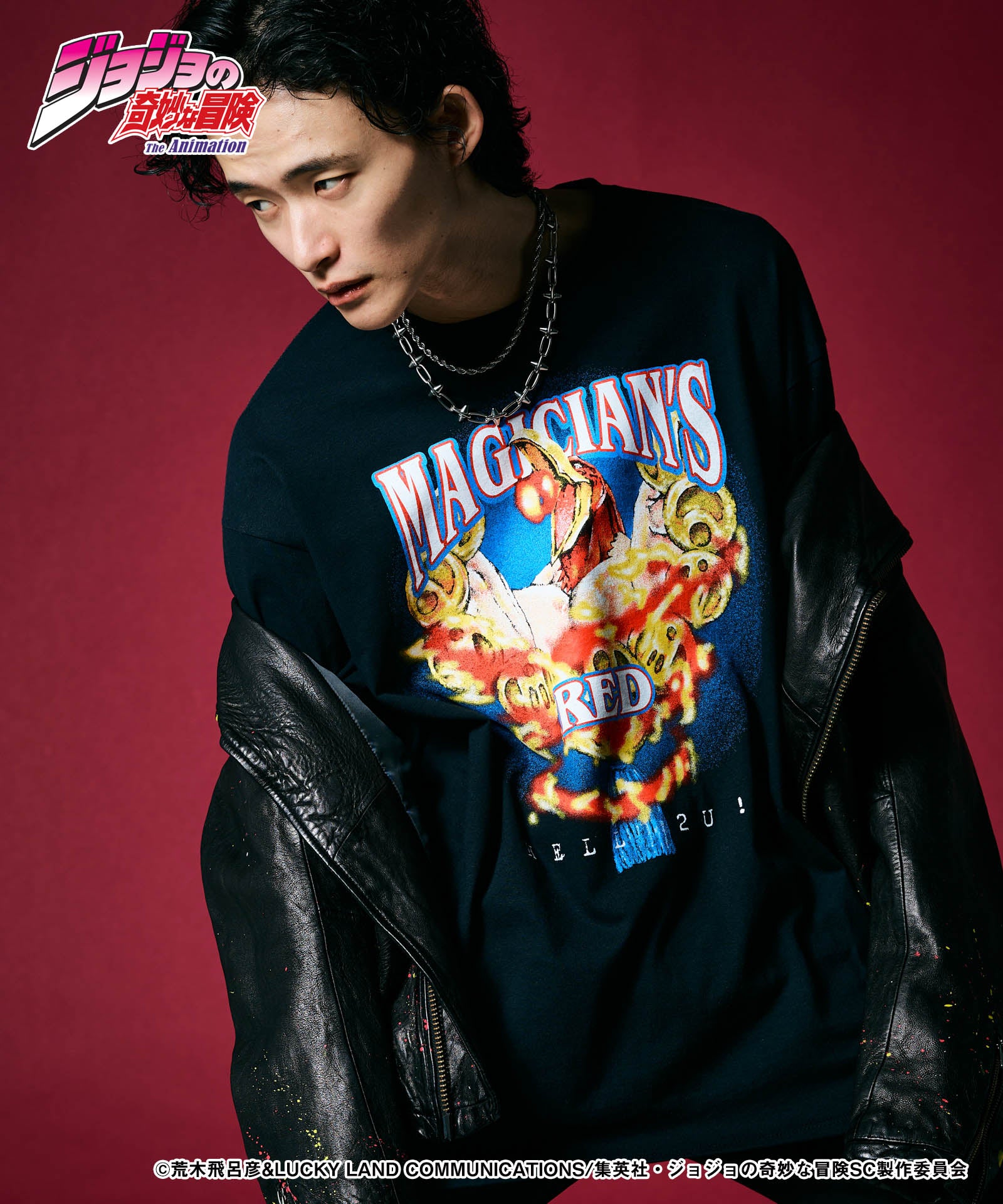 GB0224/JJ08 : Magician's Red Long Sleeves T-shirt / マジシャンズ