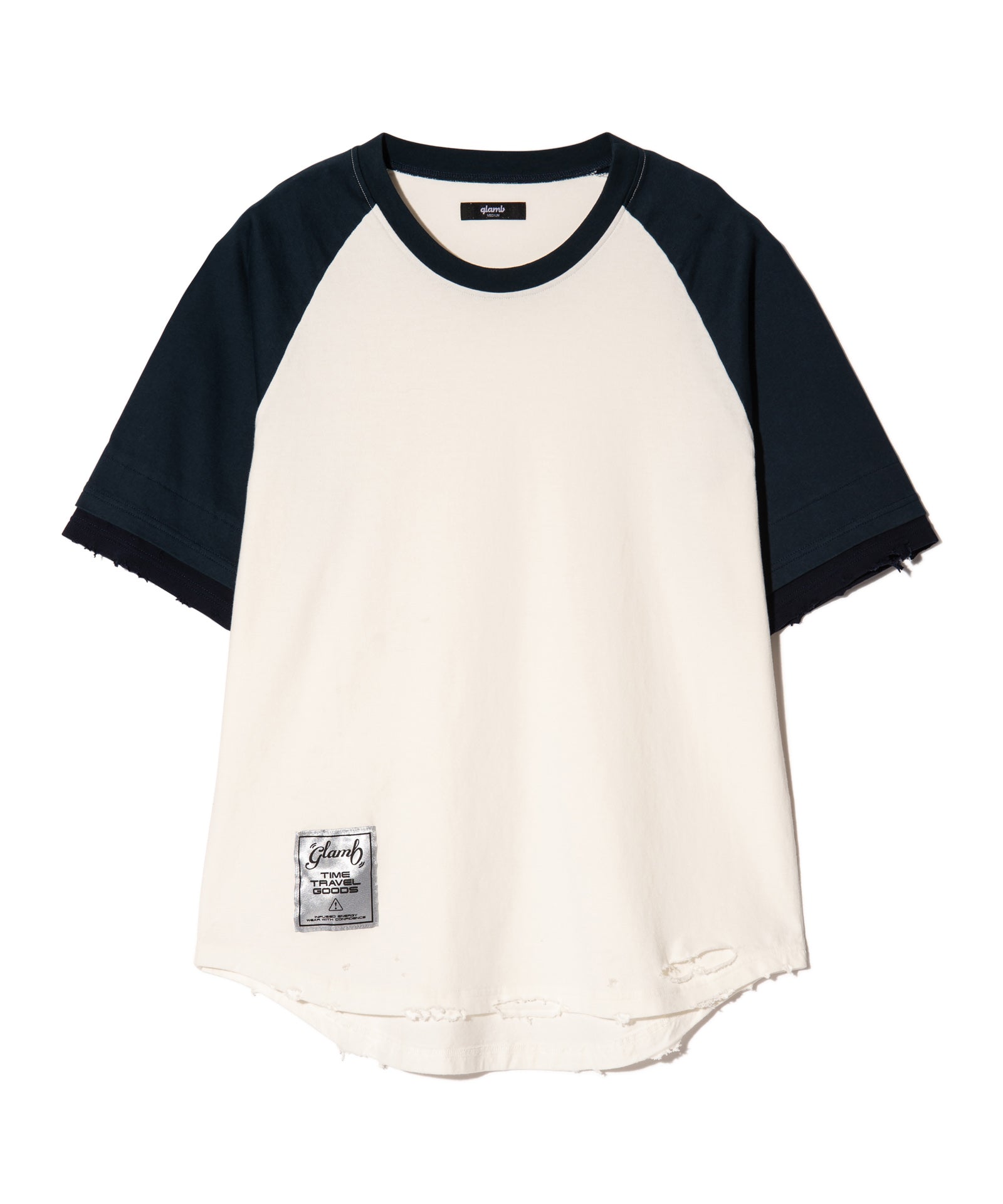 即完】グラム ダメージロングTシャツ オリーブ L〜XL相当 glamb