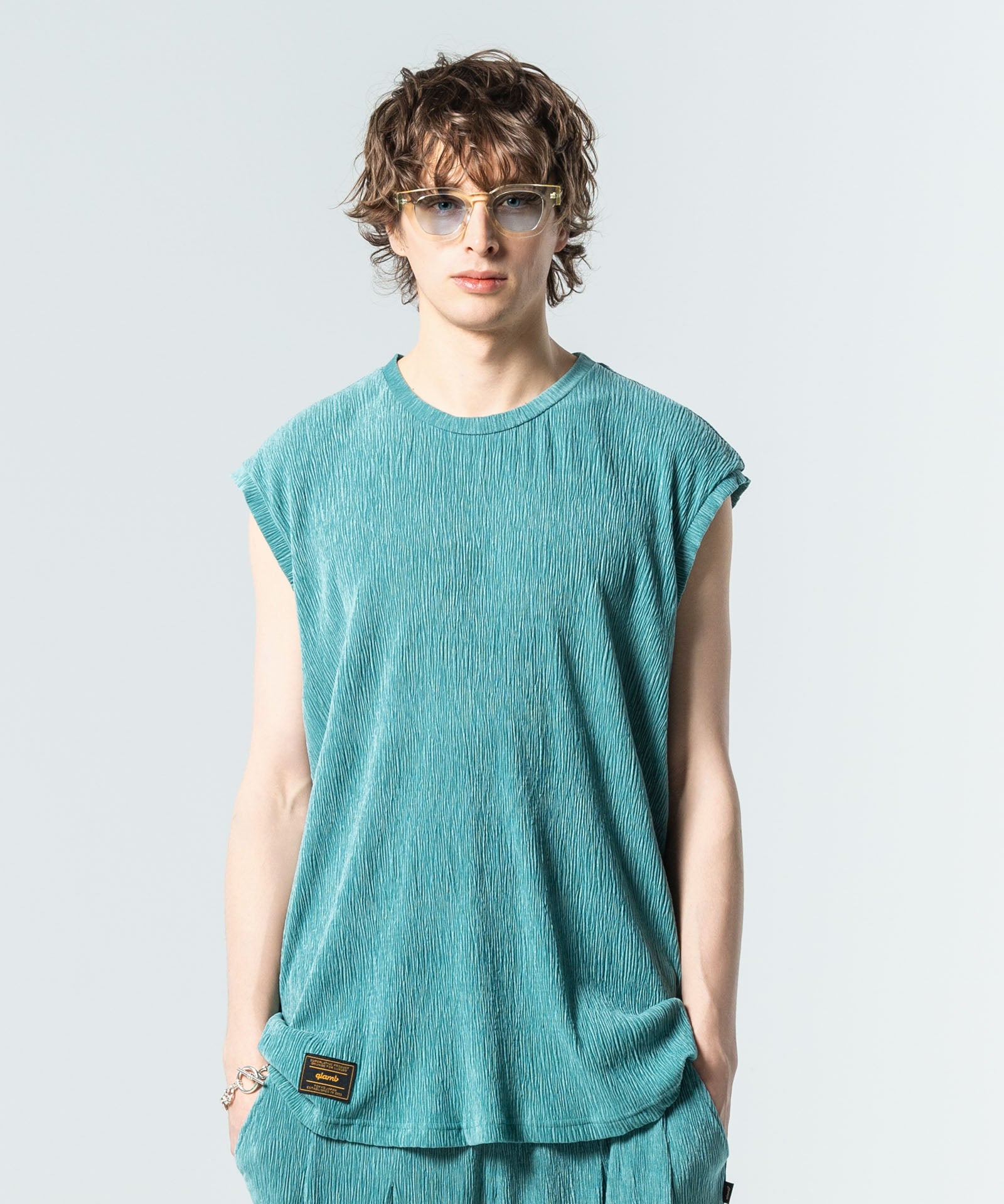 glambグラムGlamour Crepe Sleeveless T-Shirt GB0225/CS18 : Glamour Crepe Sleeveless T-Shirt / グラマークレープ