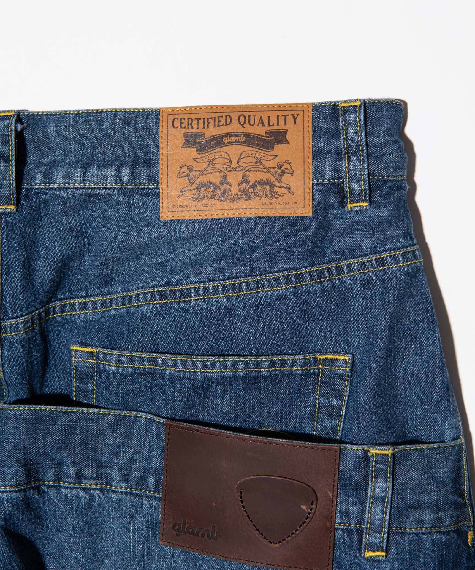 【glamb】レオンリブデニム☆Leon rib denim☆濃紺 glamb（グラム）の「Unplugged rib denim / アンプラグドリブ