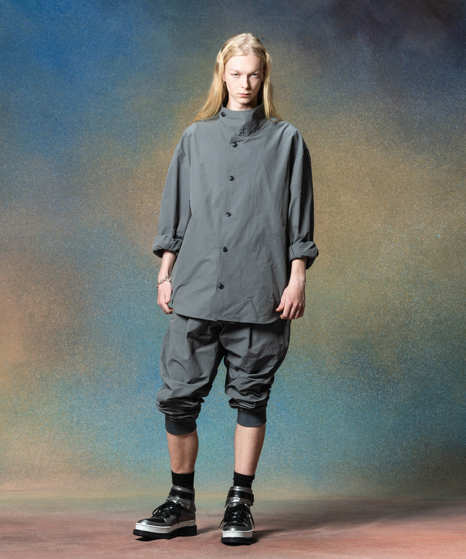 GB0225/SH12 : Deformed Stand Collar Shirt / デフォームスタンド
