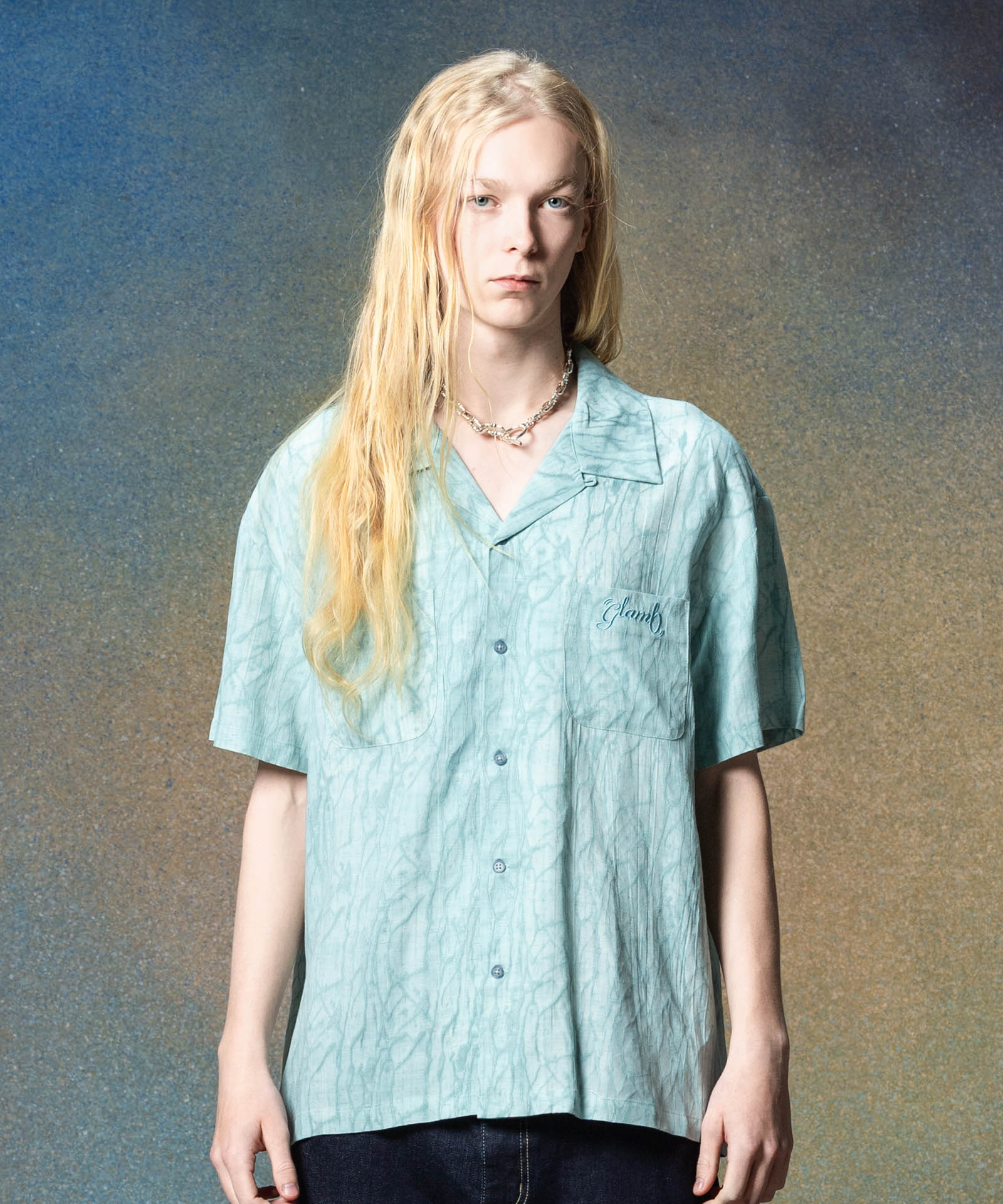 GB0225/SH14 : Crack Open Collar Shirt / クラックオープンカラー