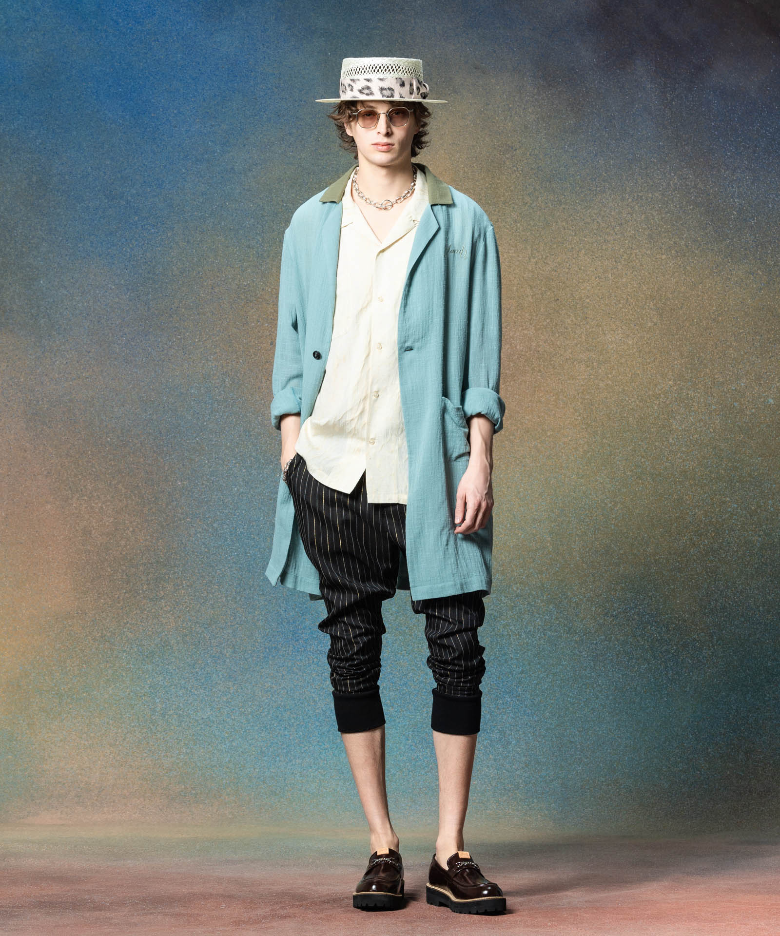 GB0225/SH14 : Crack Open Collar Shirt / クラックオープンカラー