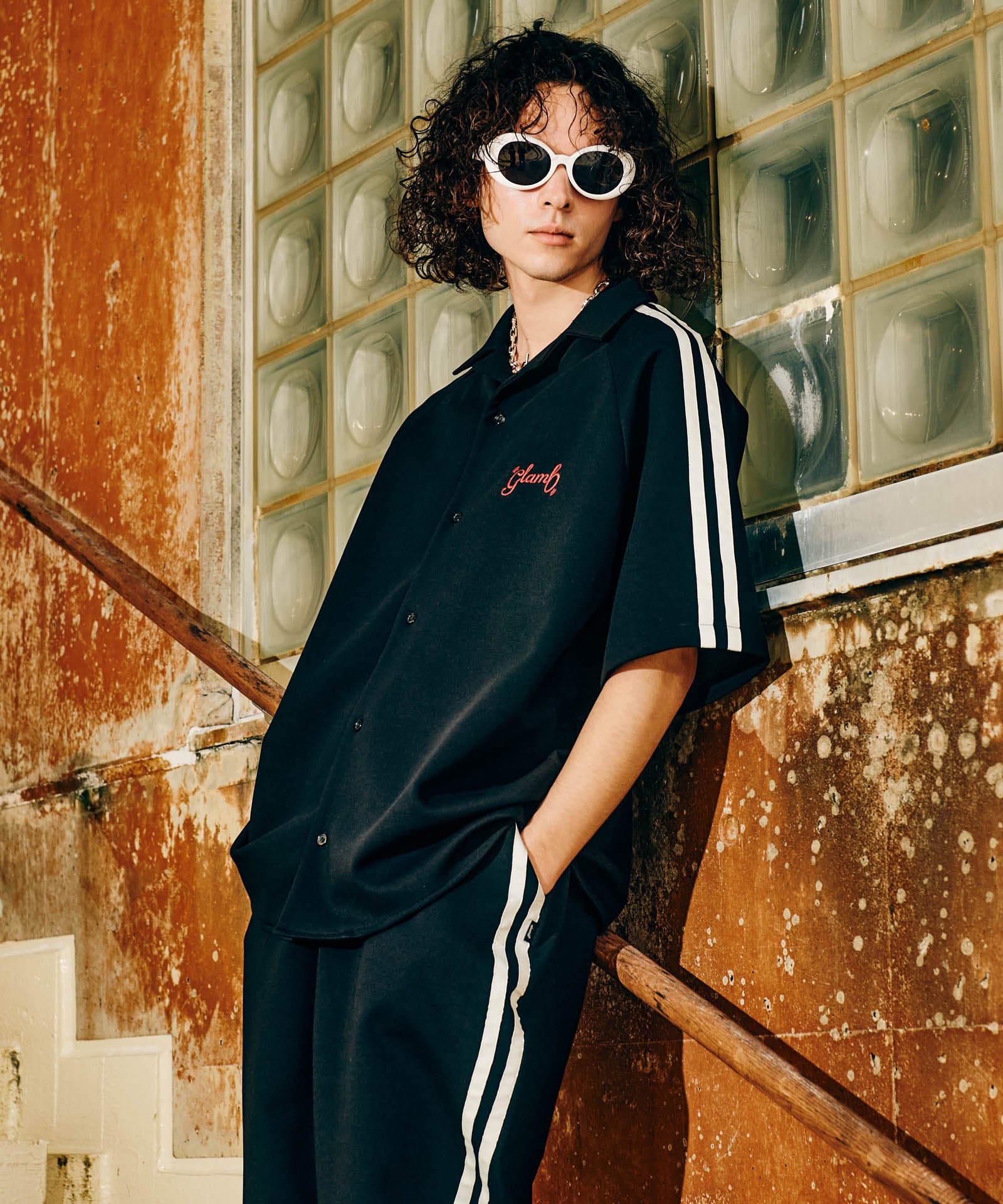 パンツ glamb Line Tape Track Pants GB0225/P15 : Line Tape Track Pants / ラインテープトラック