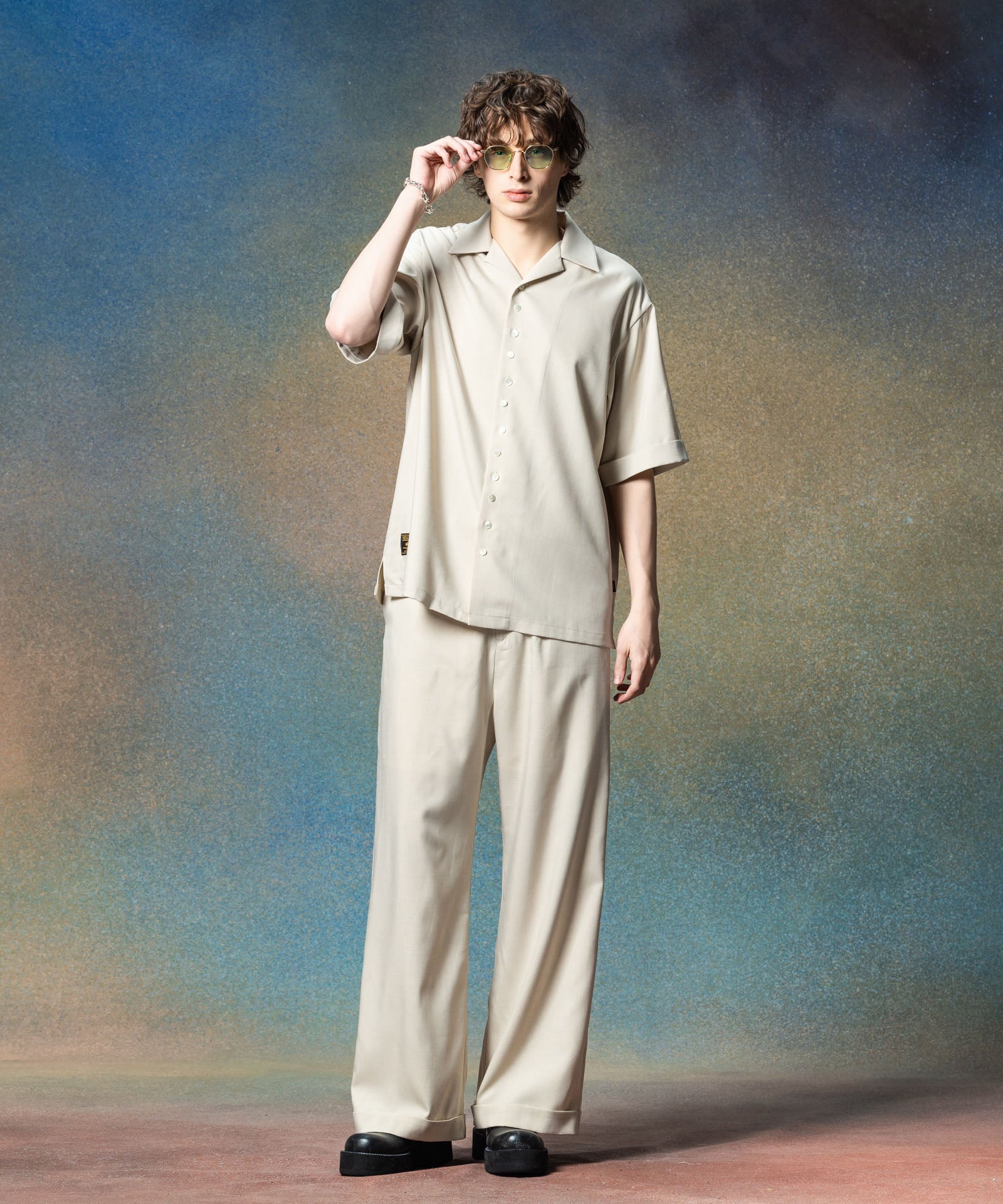 60S Bielefelder FABRIKAT レーヨン パジャマシャツ GB0225/SH16 : Suit Fabric Pajamas Shirt / スーツファブリック
