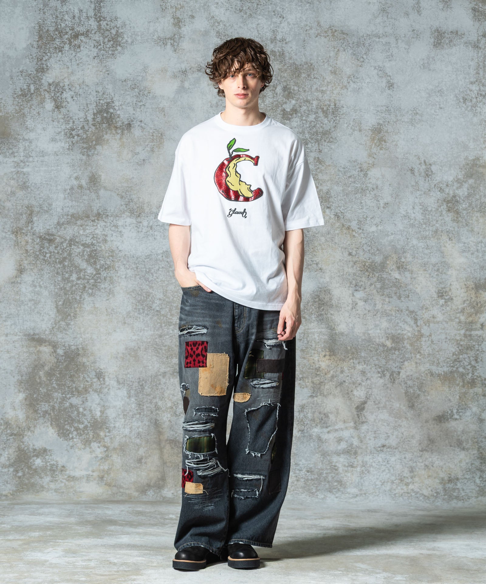 GB0325/CS06 : Glitter Eaten Apple T-shirt / グリッターイートゥン