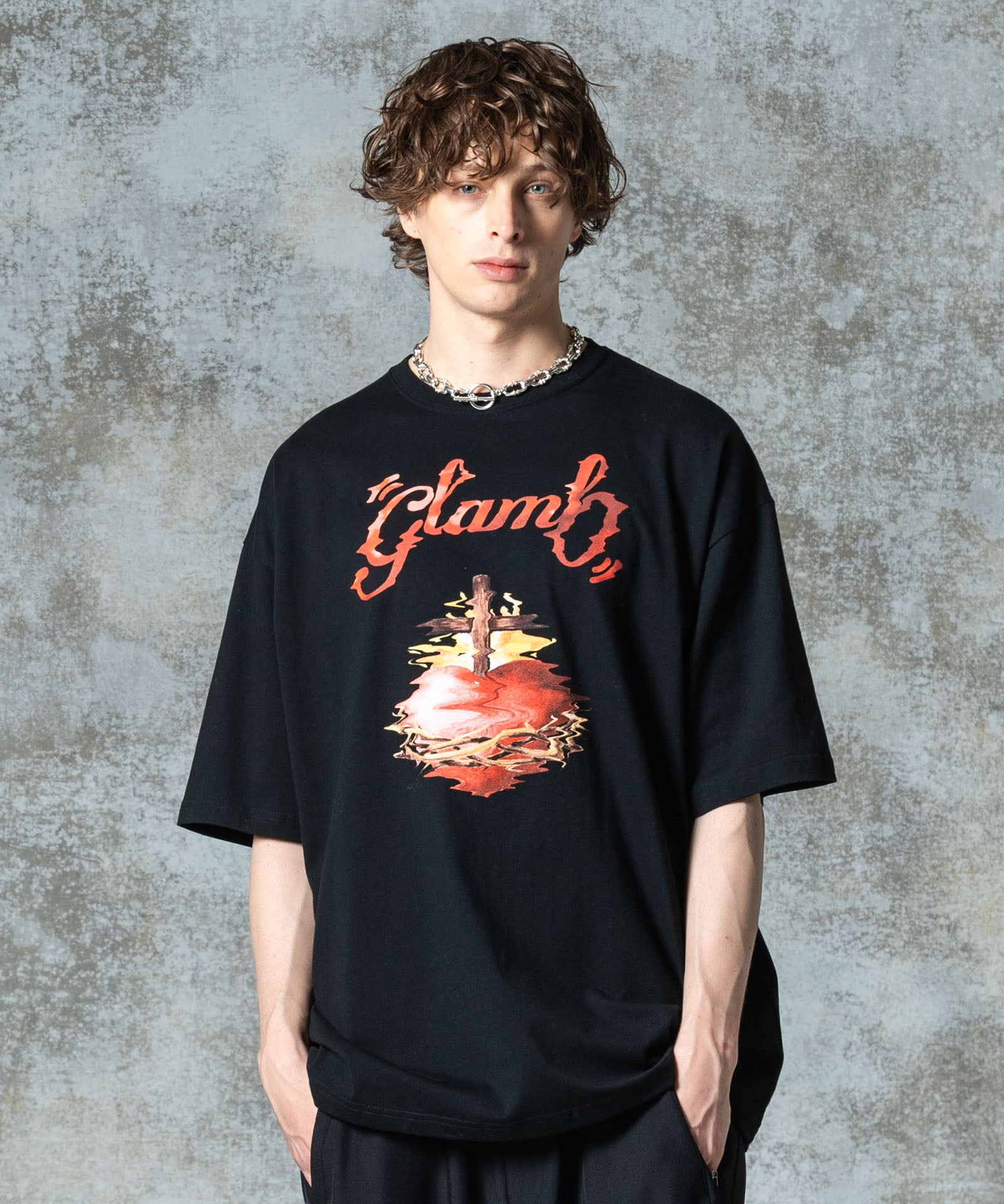 GB0325/CS07 : Crunch Cross Heart T-shirt / クランチクロス