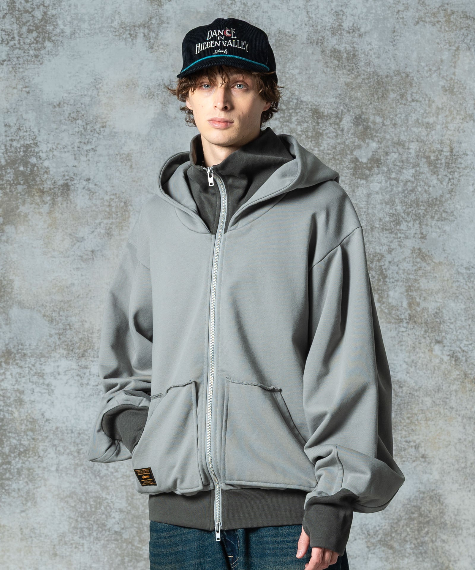GB0325/CS09 : Layered Neck Hoodie / レイヤードネックフーディ