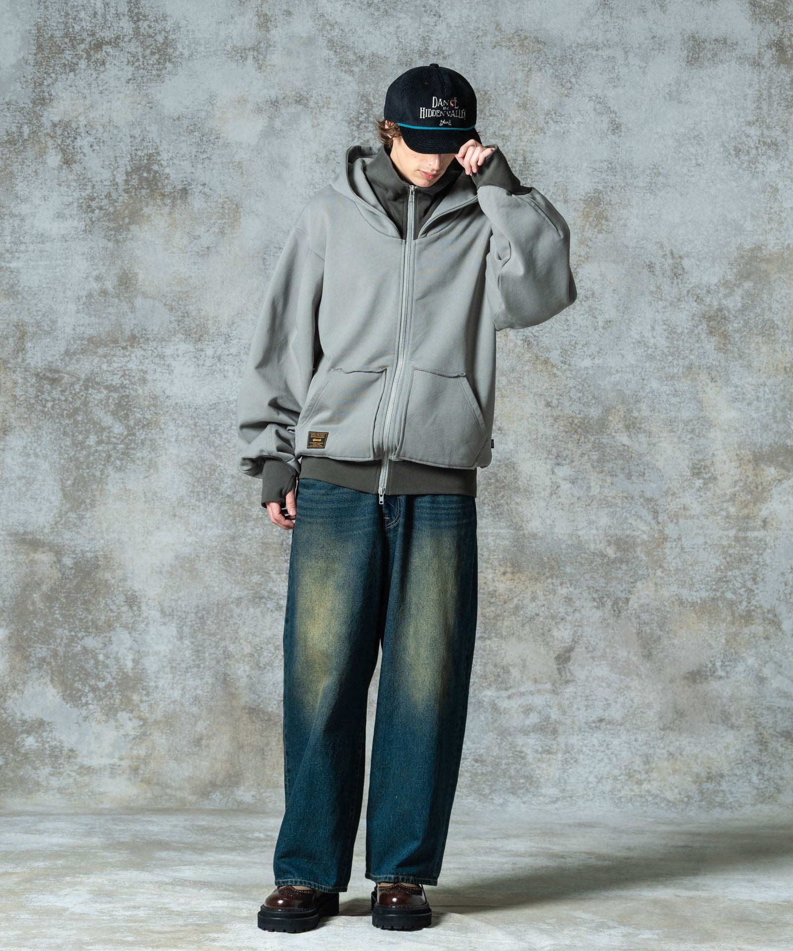 GB0325/CS09 : Layered Neck Hoodie / レイヤードネックフーディ