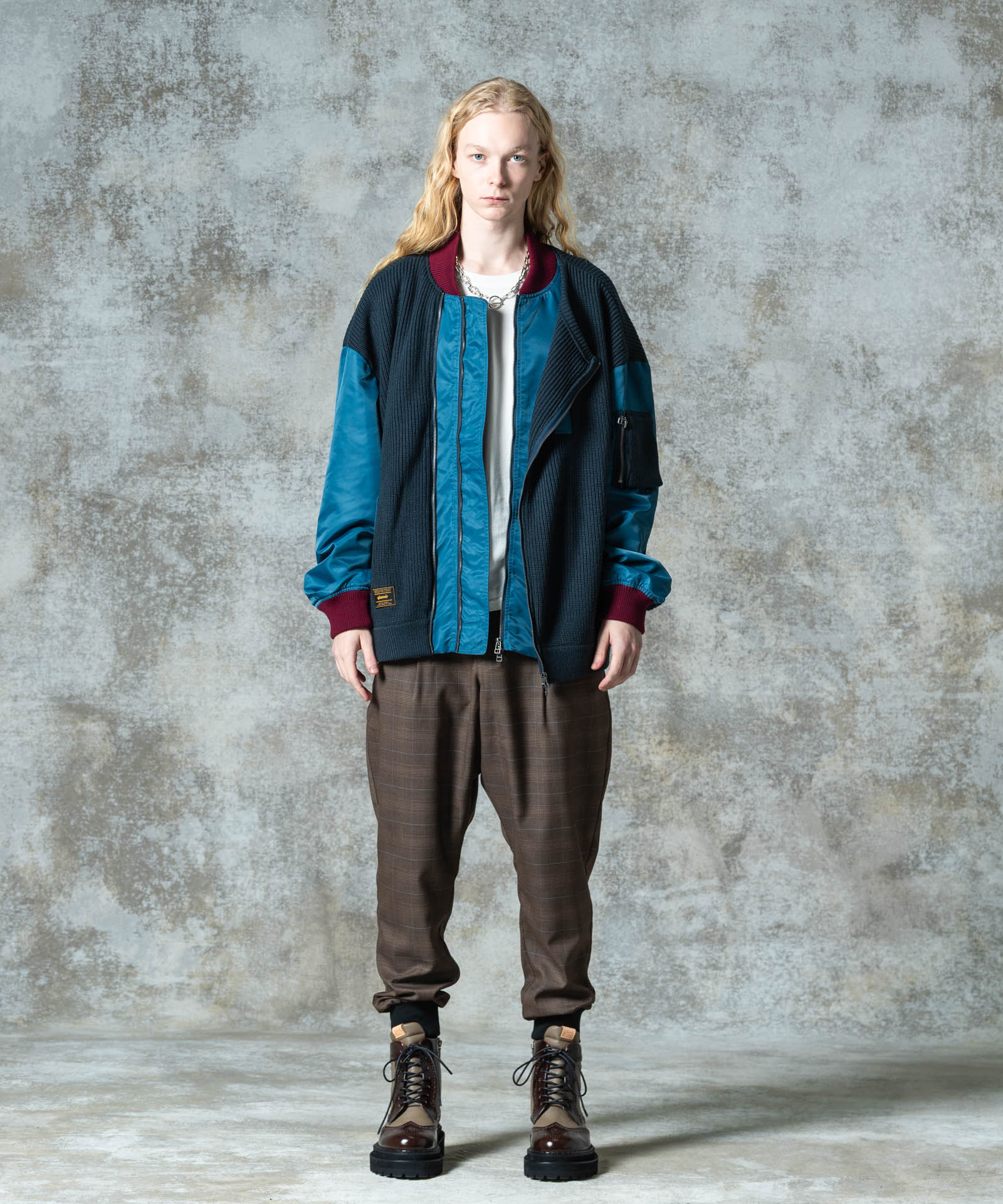 GB0325/JKT05 : Knit Layered MA-1 / ニットレイヤードMA-1 | glamb