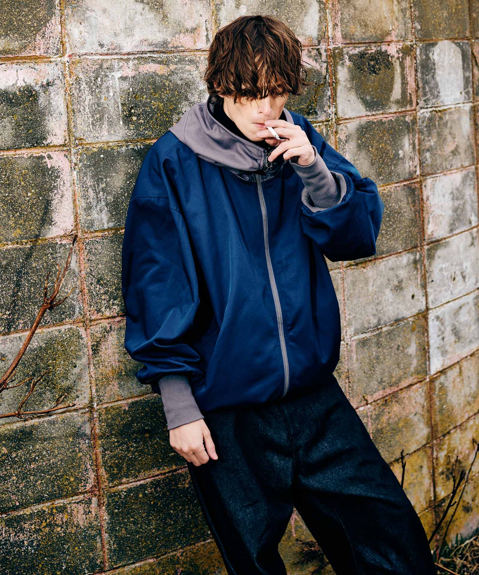 GB0325/JKT09 : Drape High Neck Jacket / ドレープハイネック