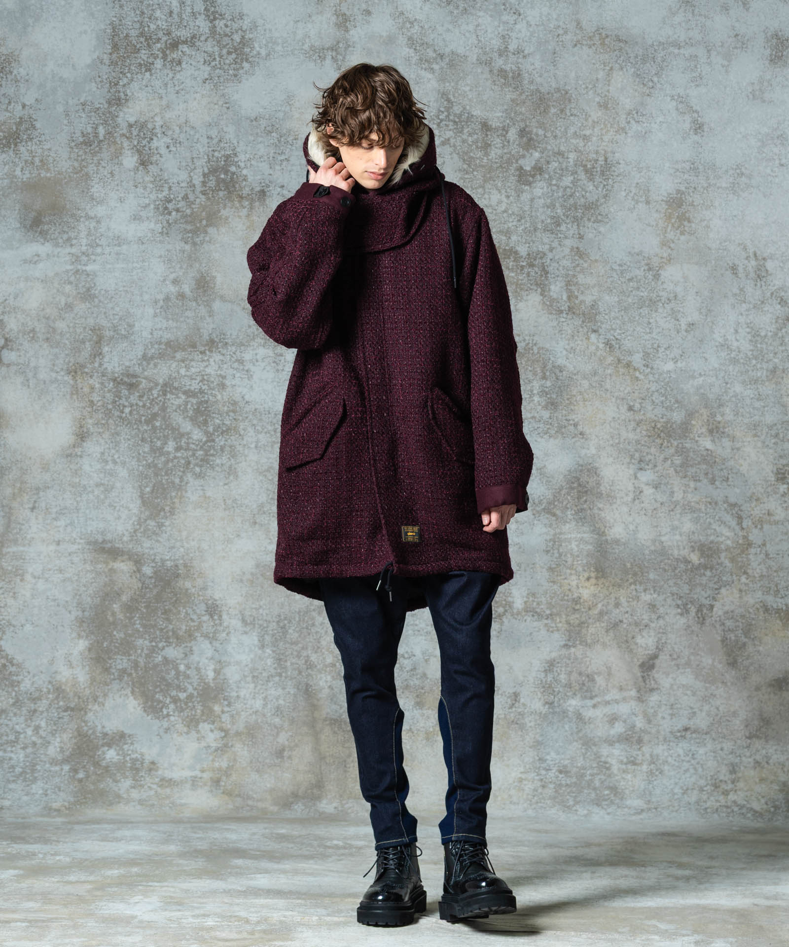 GB0325/JKT12: High Neck Mods Coat – glamb Online Store