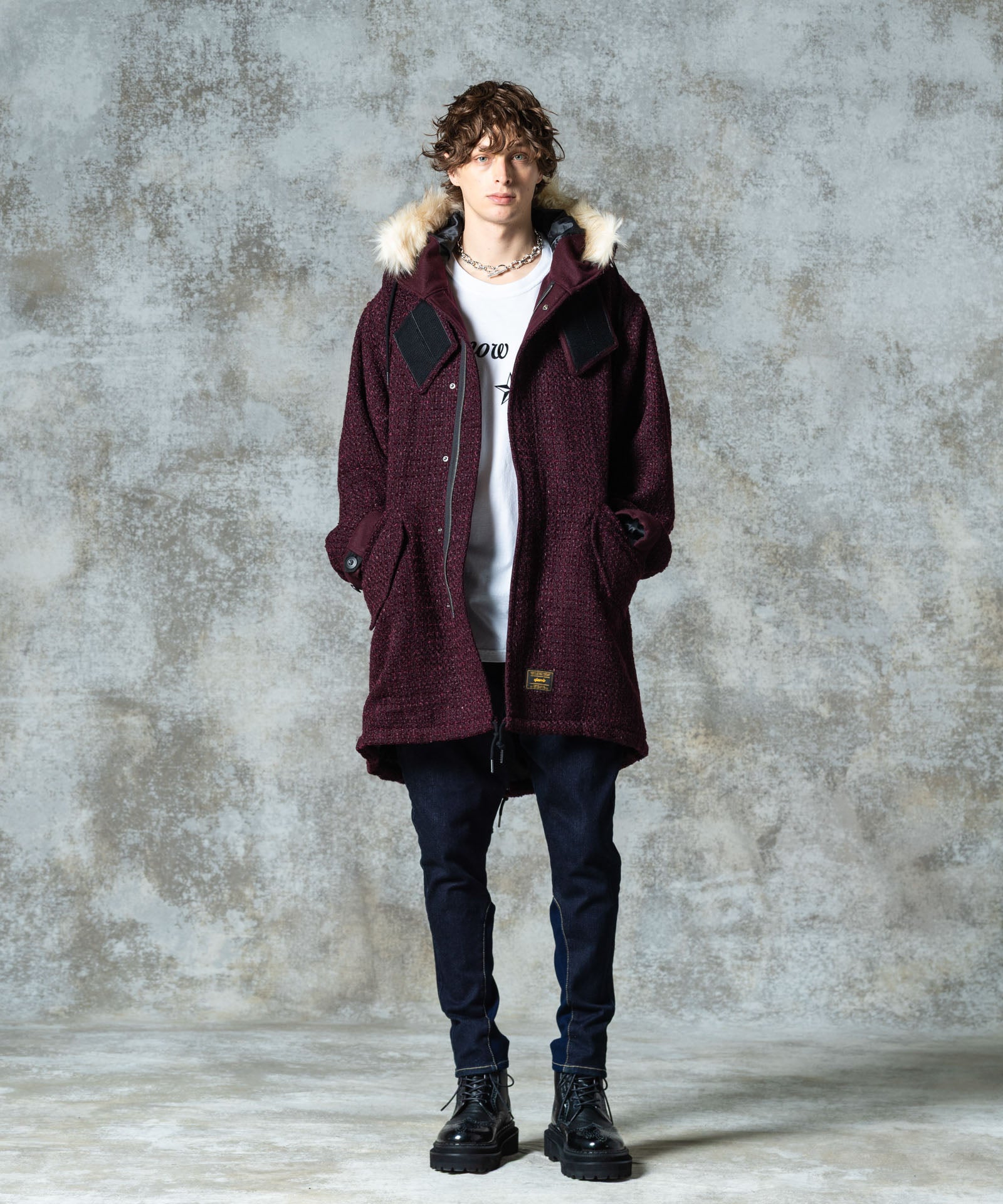GB0325/JKT12 : High Neck Mods Coat / ハイネックモッズコート
