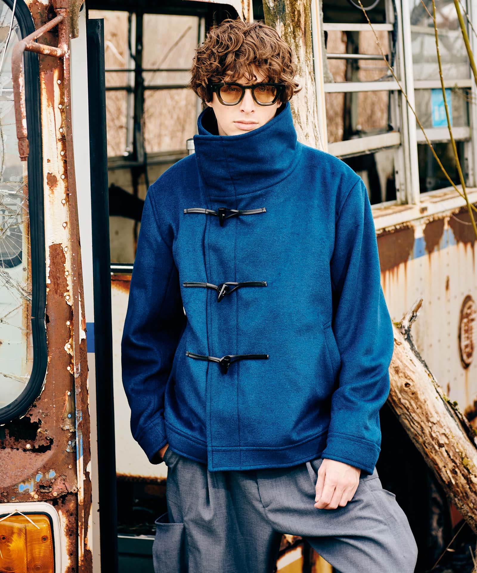 GB0325/JKT18 : High Neck Toggle Coat / ハイネックトグル