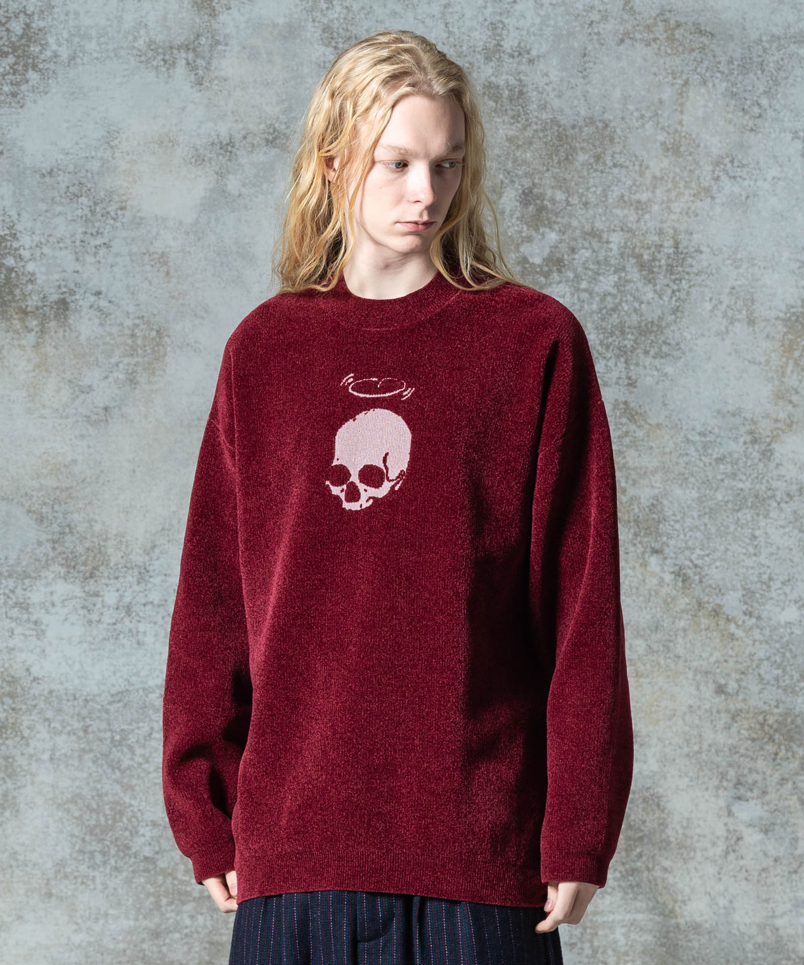 GB0325/KNT04 : Skull Molle Knit / スカルモールニット | glamb