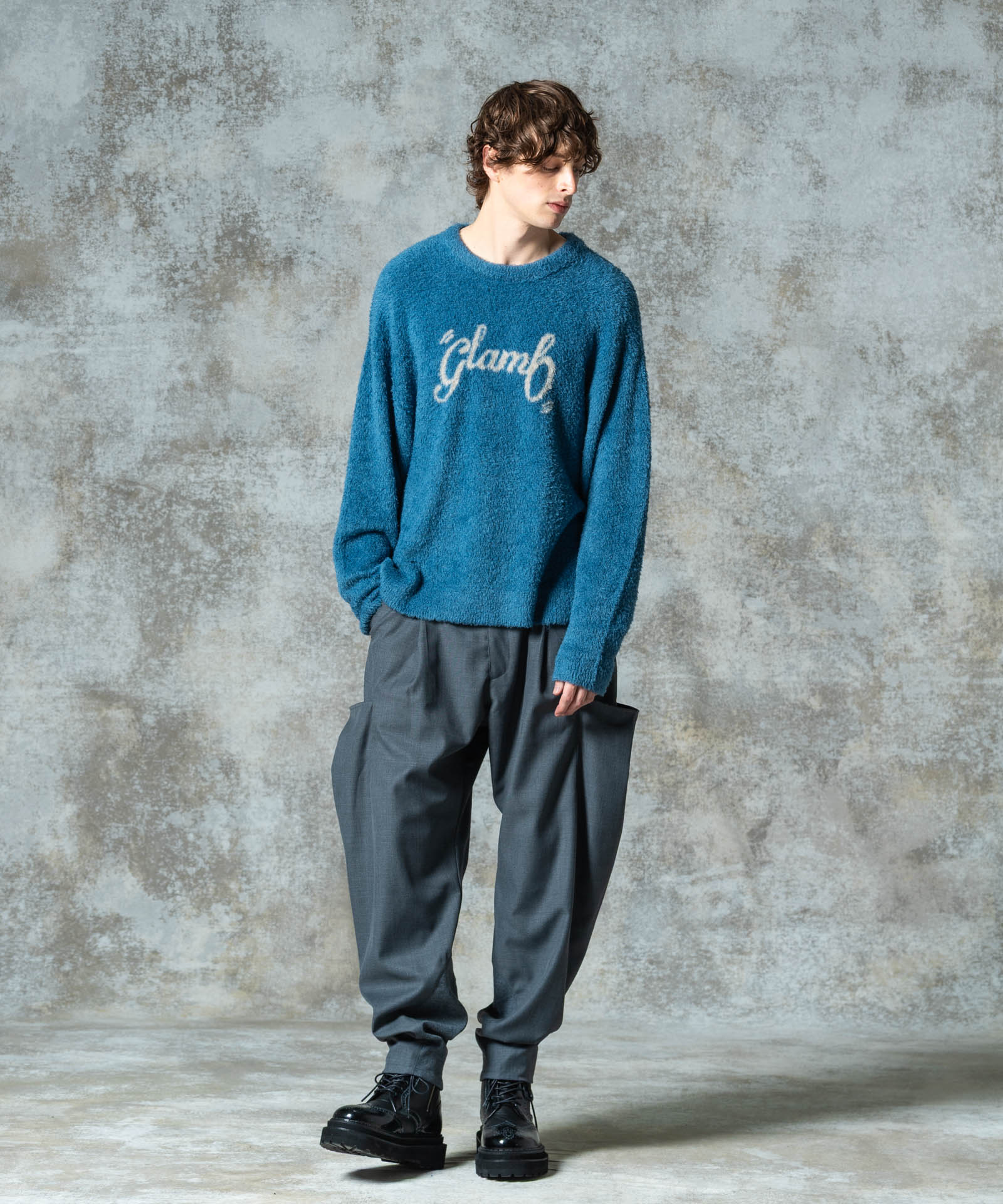 GB0325/KNT06 : Spin Logo Shaggy Knit / スピンロゴシャギーニット