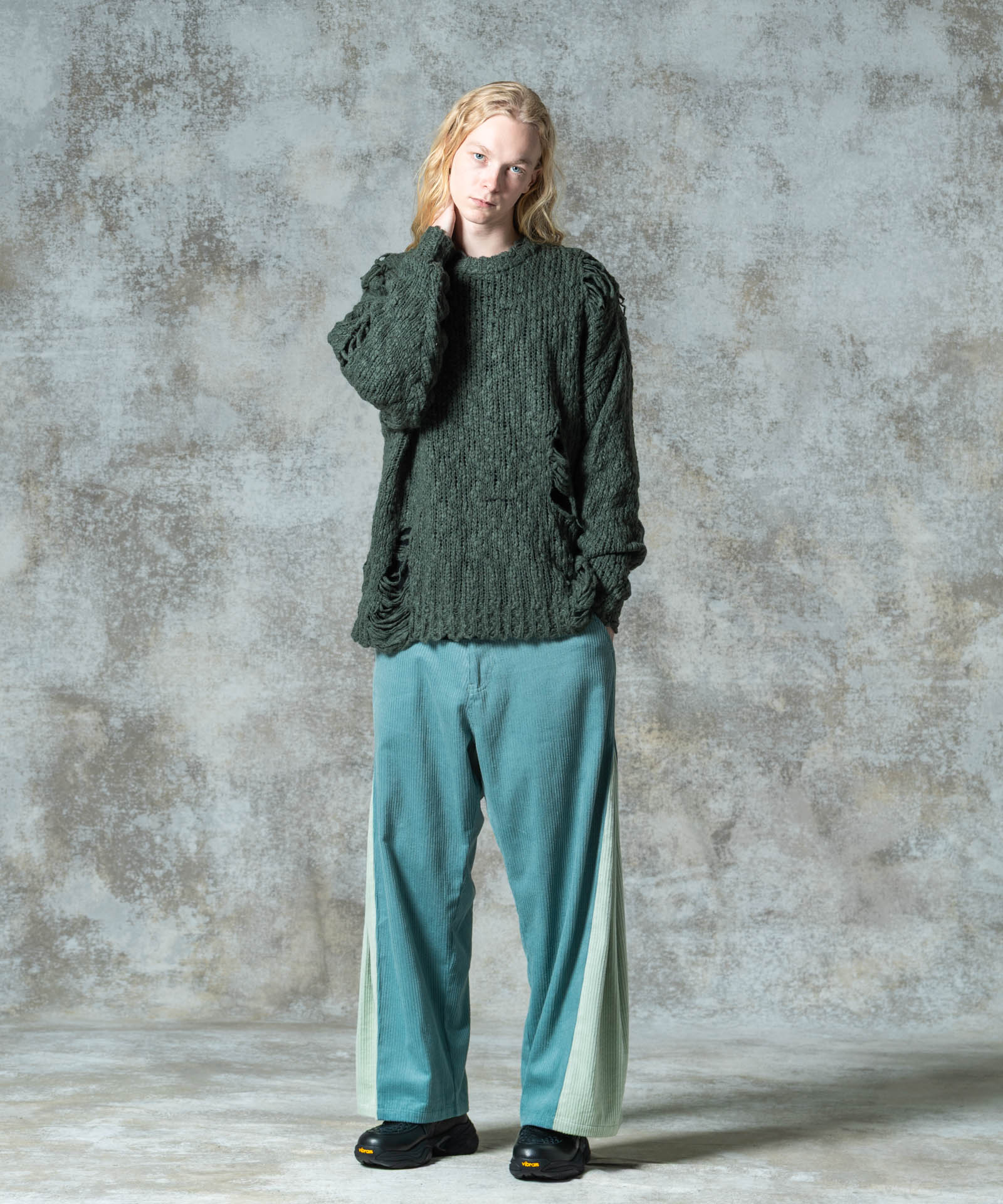 GB0325/KNT12 : Damage Pullover Knit / ダメージプルオーバー