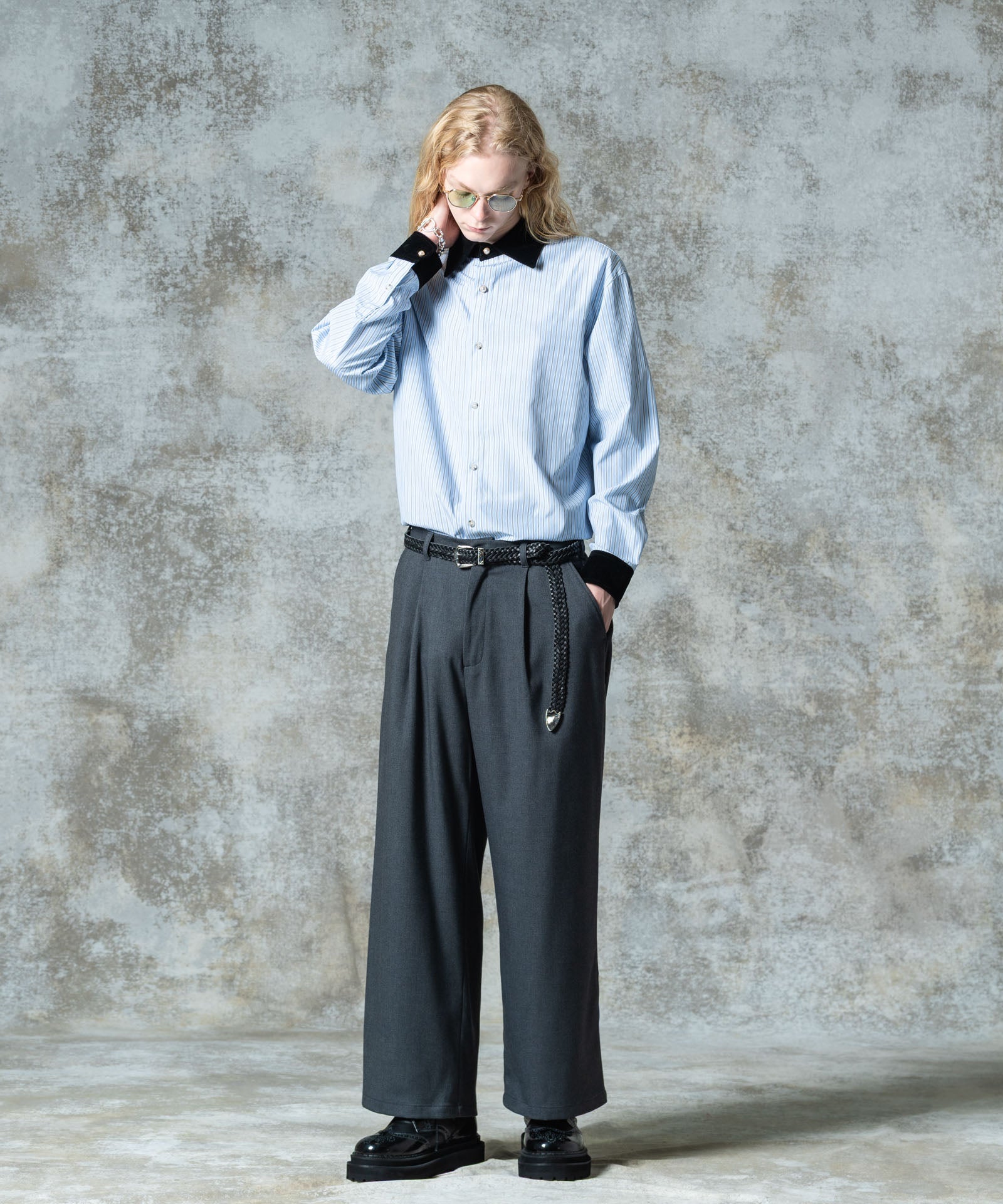 GB0325/SH03 : Noble Velvet Collar Shirt / ノーブルヴェルヴェット