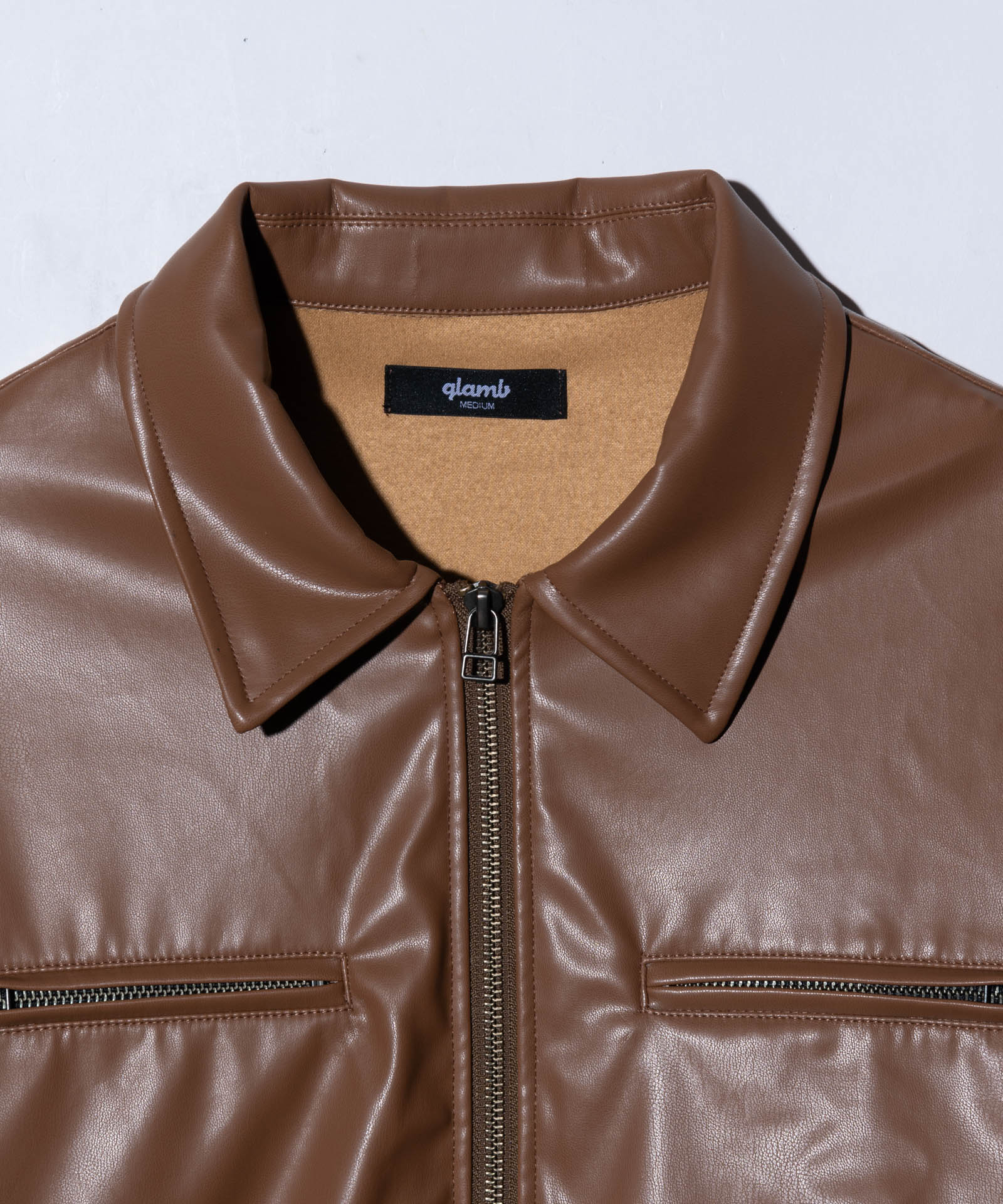GB0325/SH06 : Synth Leather Shirt / シンセレザーシャツ | glamb