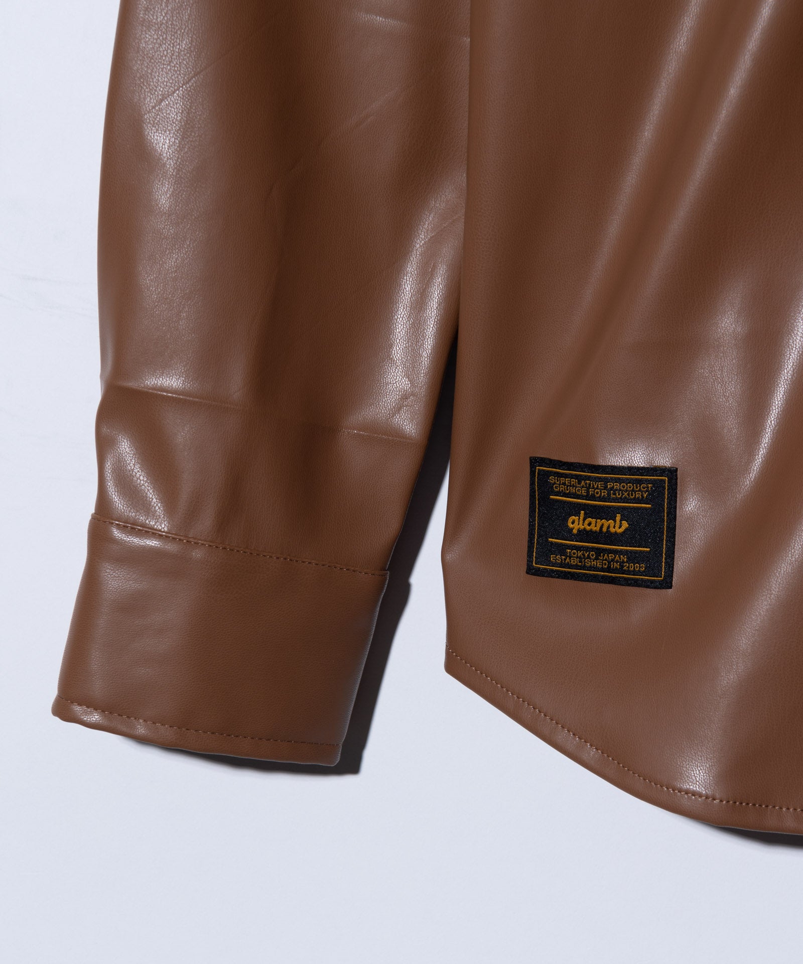 GB0325/SH06 : Synth Leather Shirt / シンセレザーシャツ – glamb
