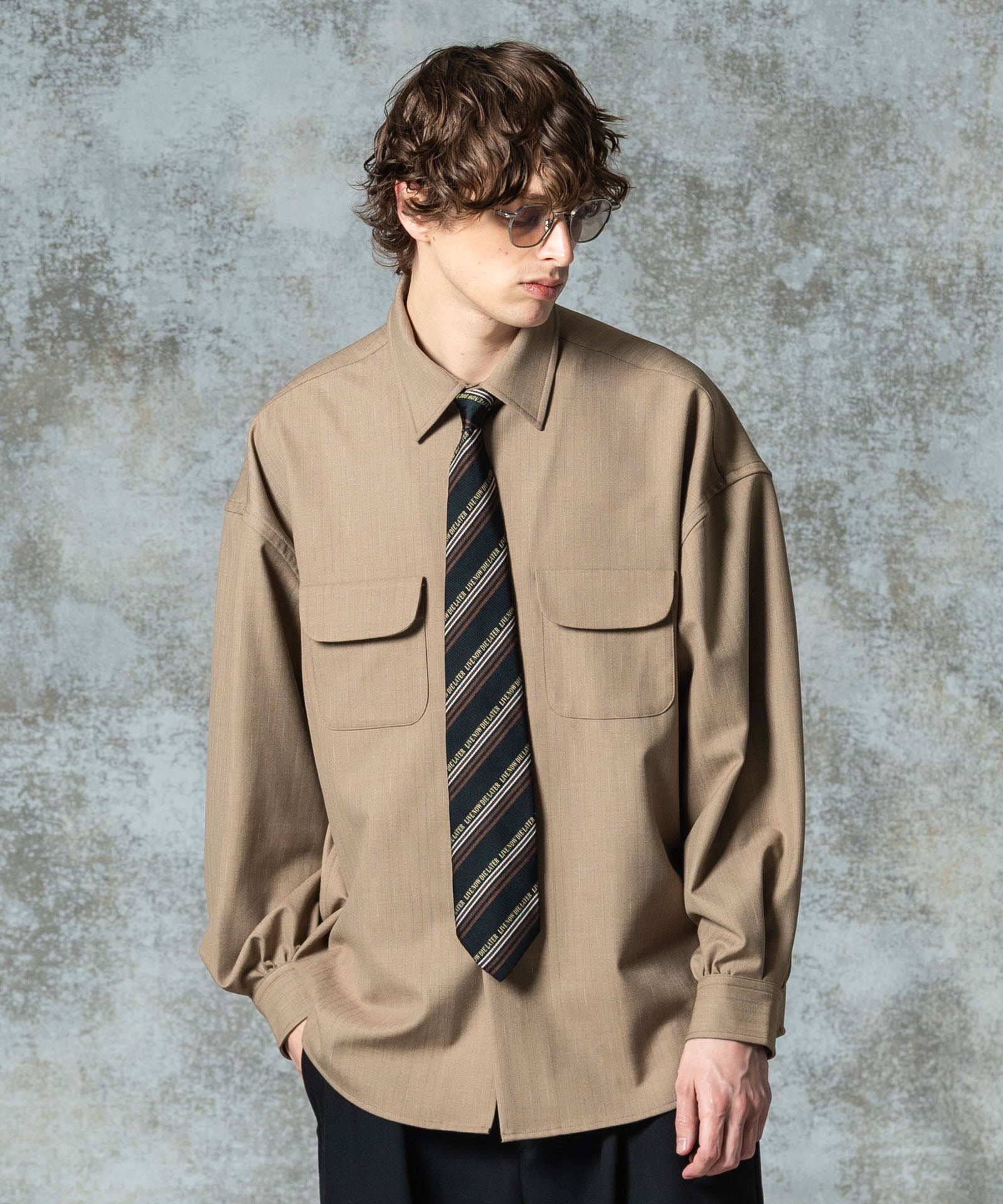 GB0325/SH08 : Suit Fabric Work Shirt / スーツファブリックワーク