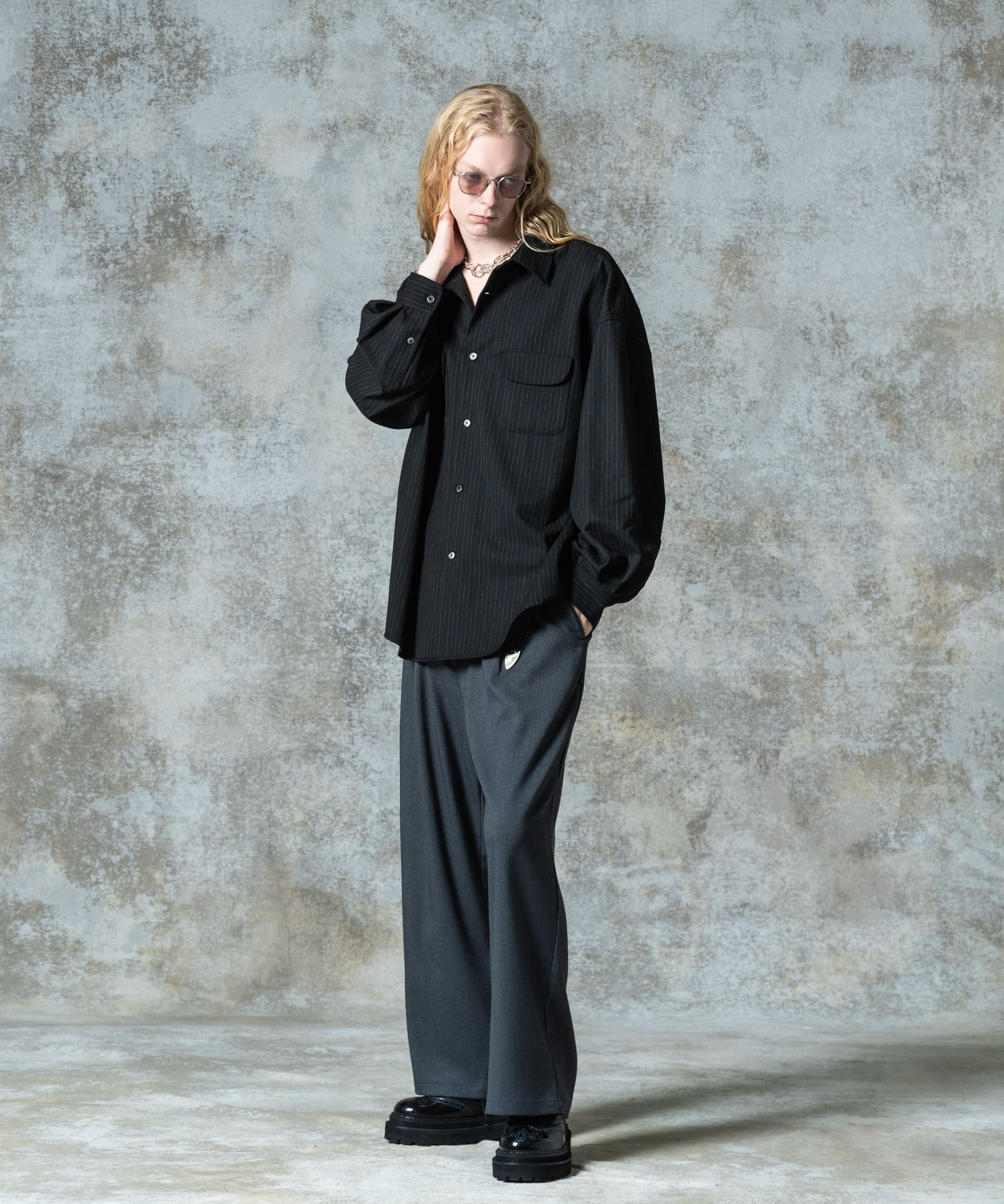 GB0325/SH08 : Suit Fabric Work Shirt / スーツファブリックワーク