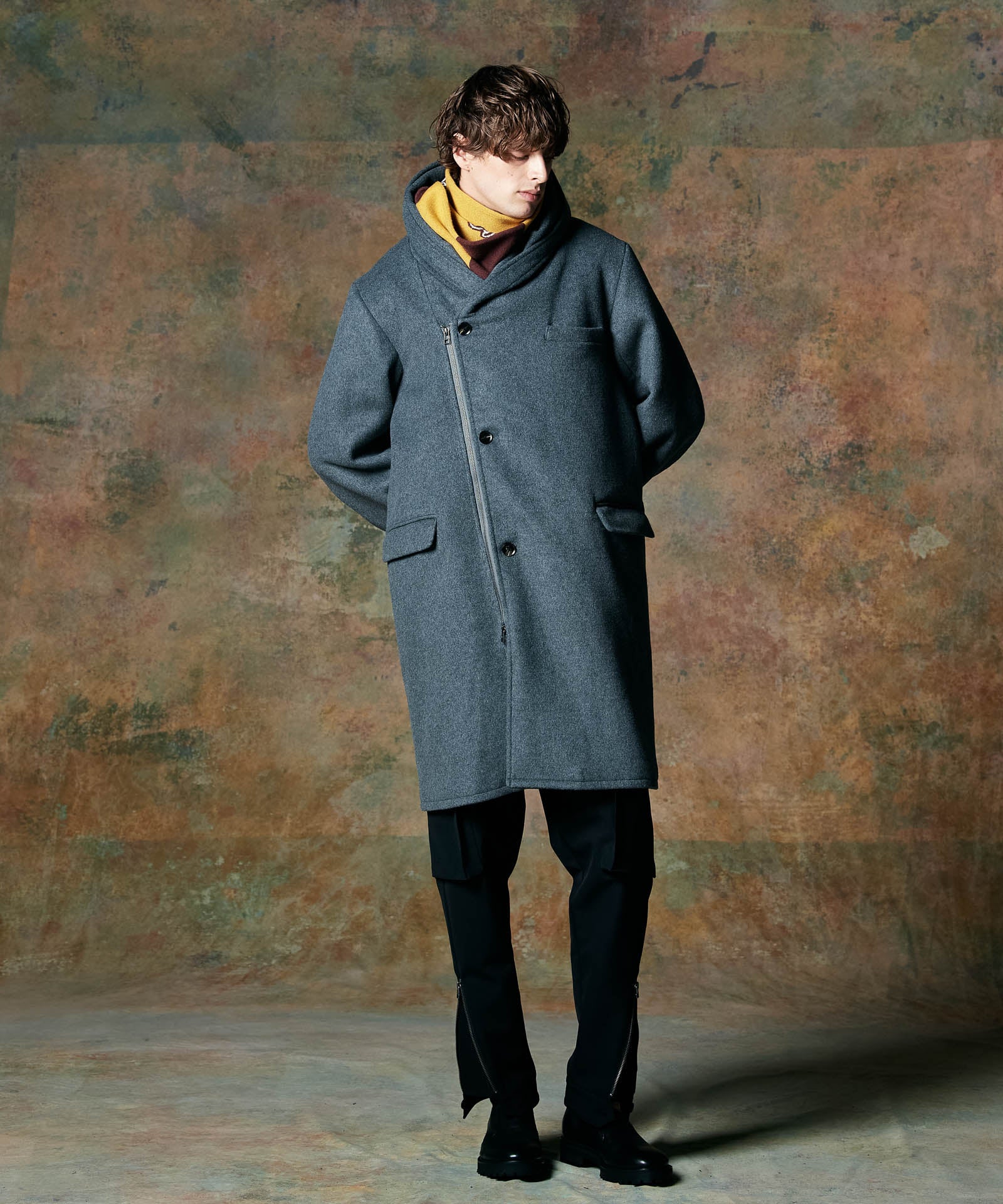 ジャケット・アウター 00s angola wool double chester coat BLK 2025AW】 ANCELLM (アンセルム) 