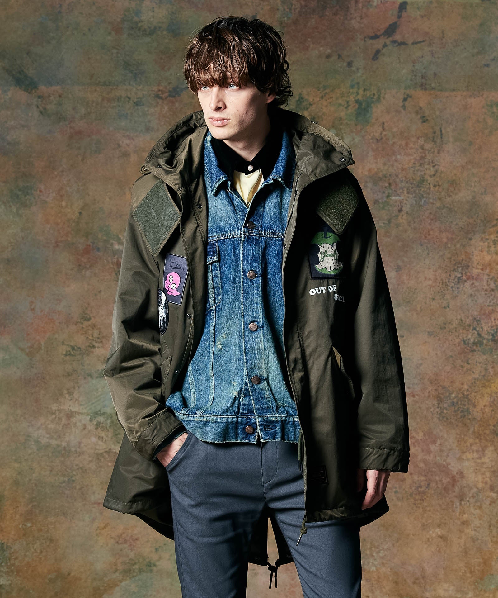 GB0424/JKT05 : Emblem High Neck Mods Coat / エンブレムハイネック
