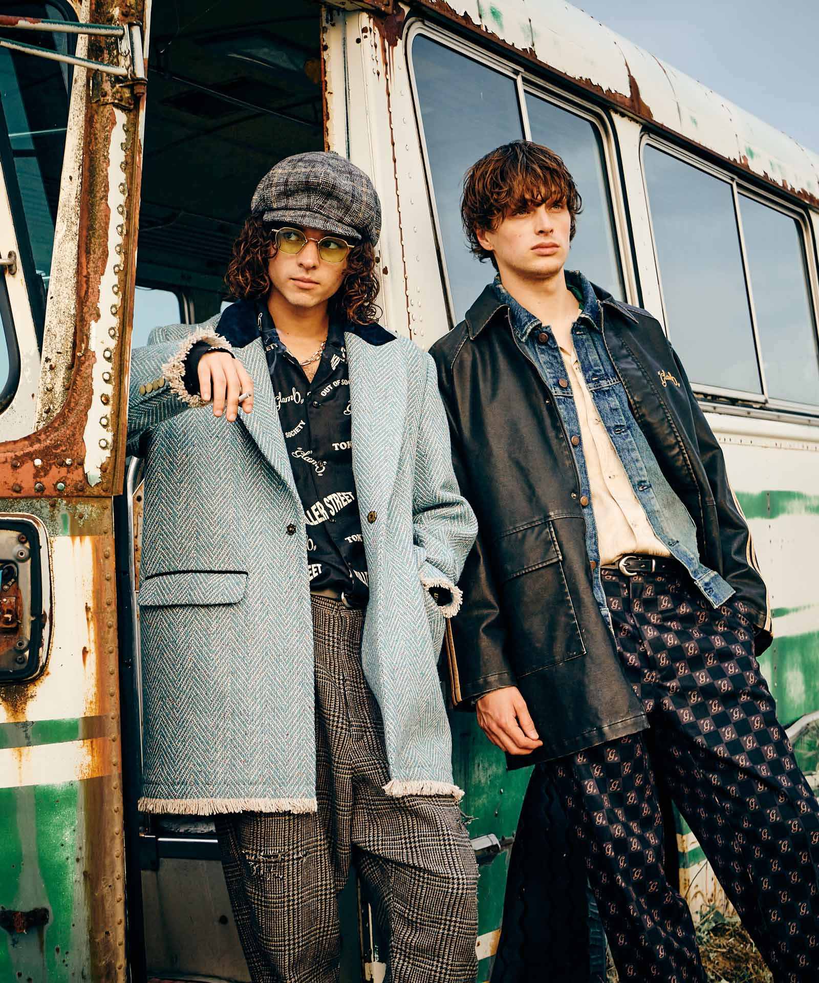 GB0424/JKT06 : Synth Leather Line Coat / シンセレザーラインコート